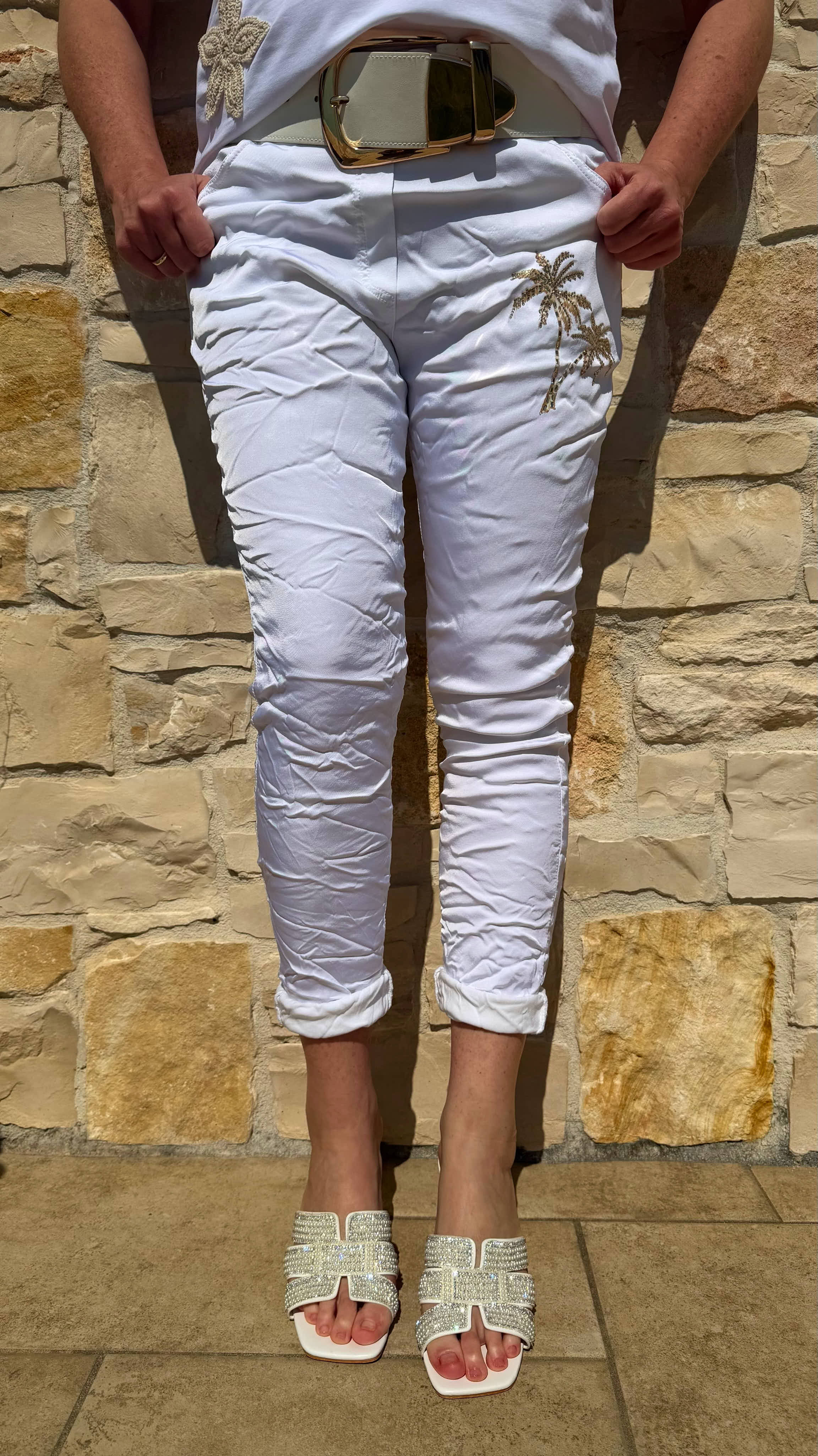 Jogpants Palm Chic *Weiß*