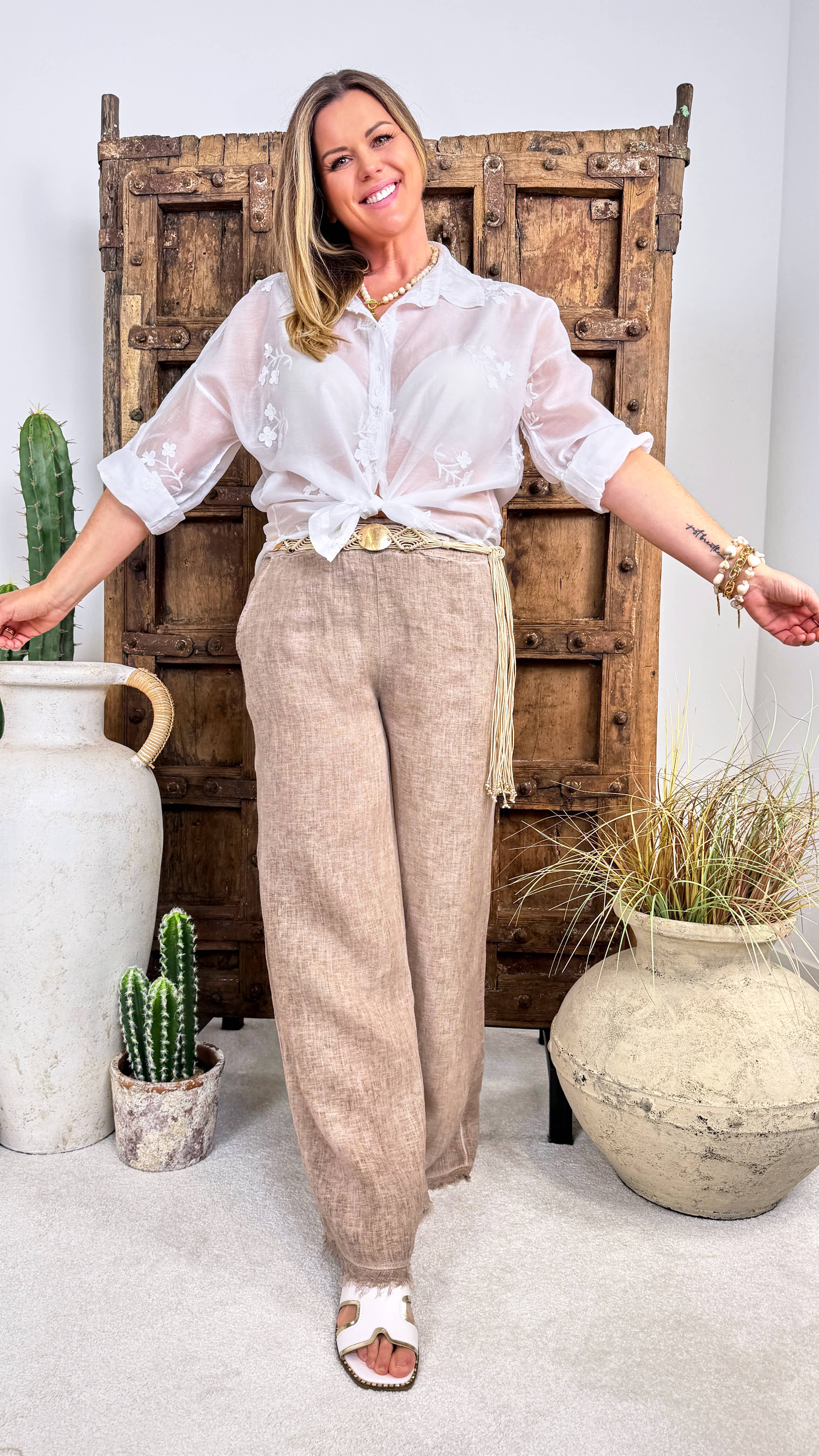 Leinenhose Ibiza Sand *Taupe*