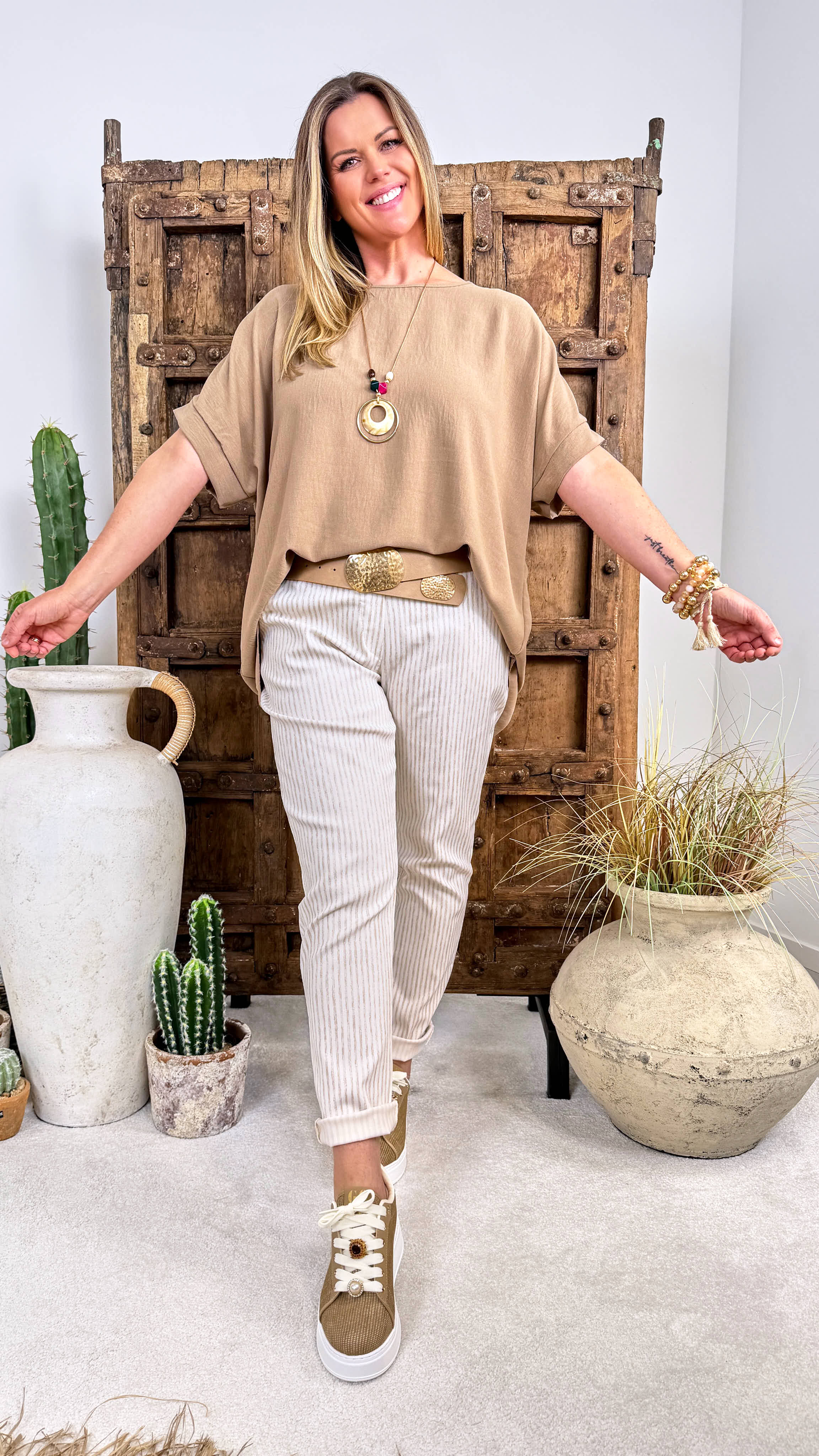 Jogpants Stripe Love *Beige*