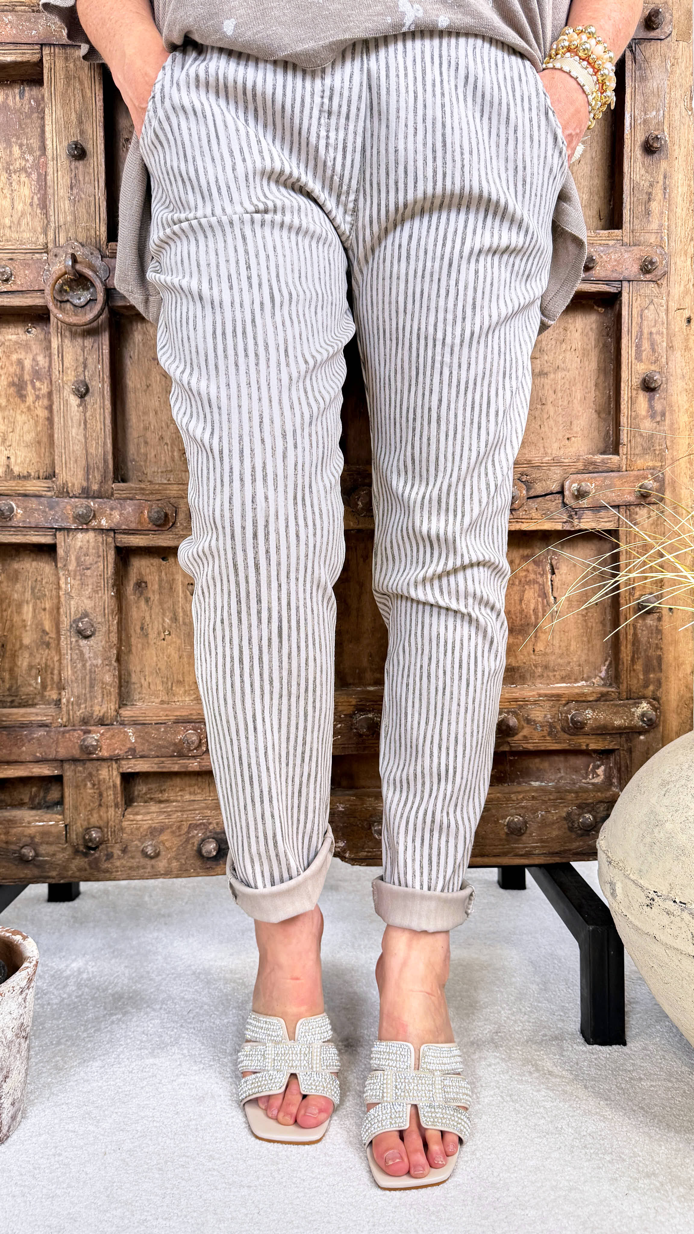Jogpants Stripe Love *Beige*