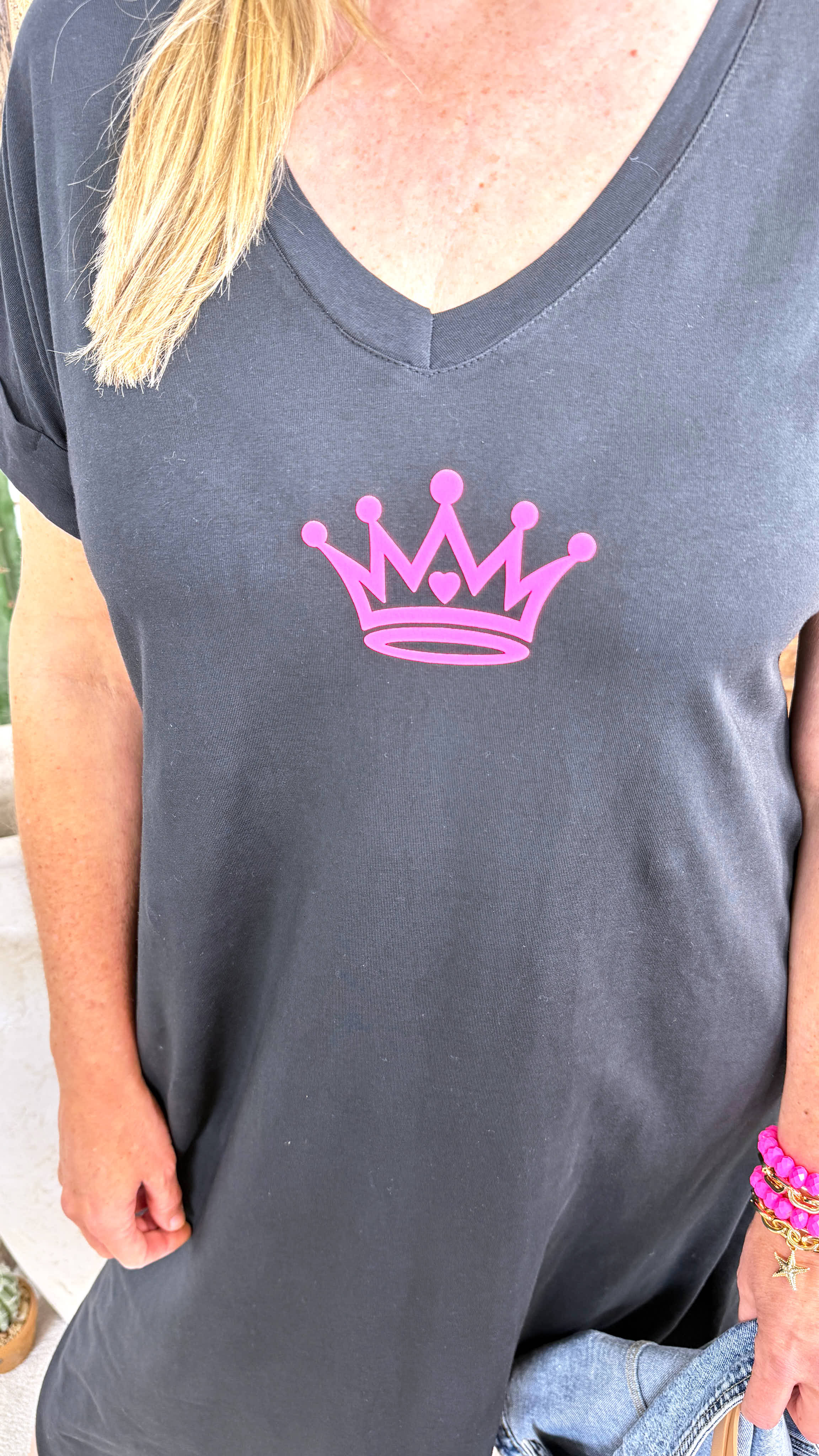 Langes Kleid Princess Crown *Schwarz*