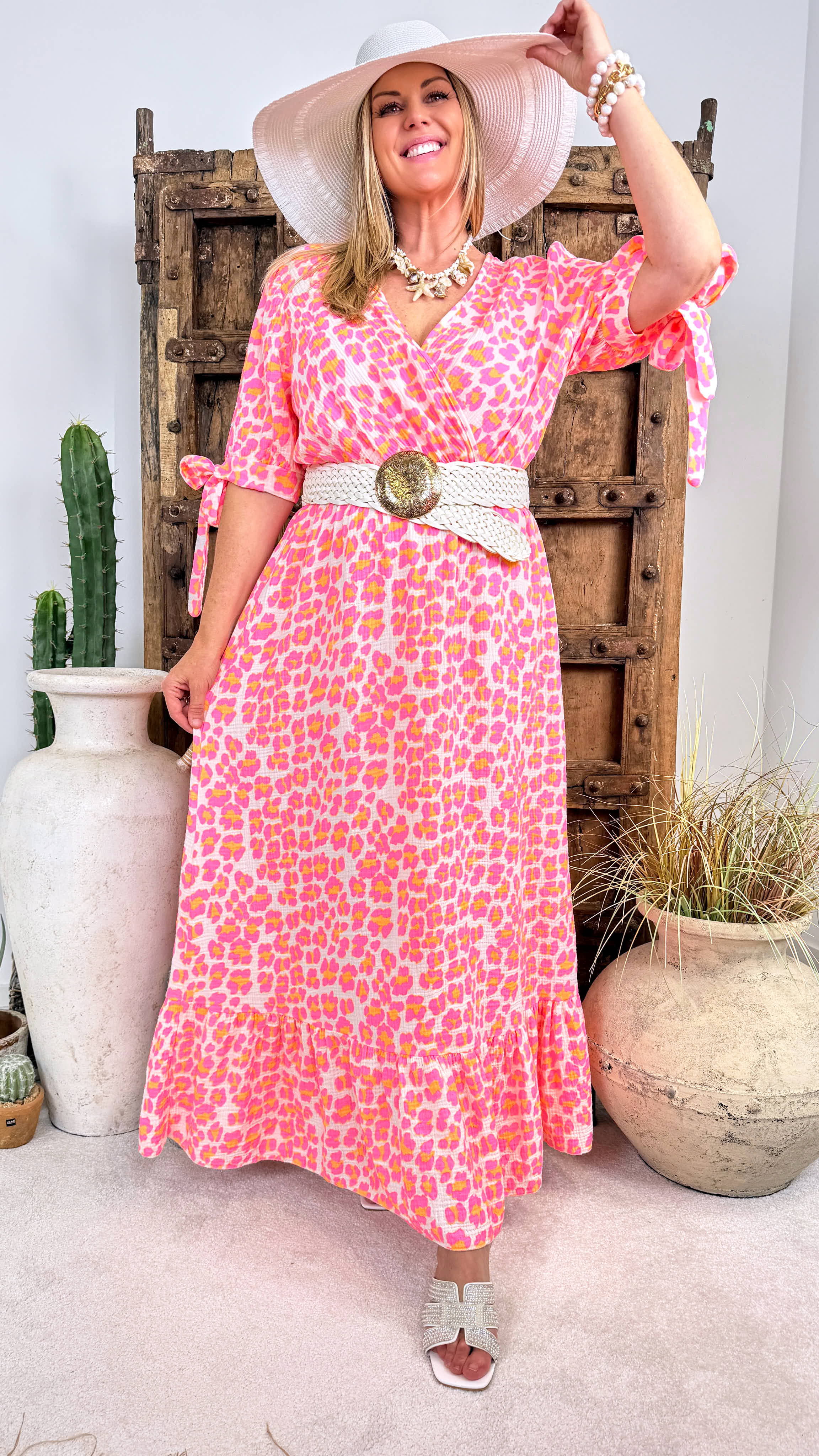 Langes Kleid Leo Desire *Neon Apricot*