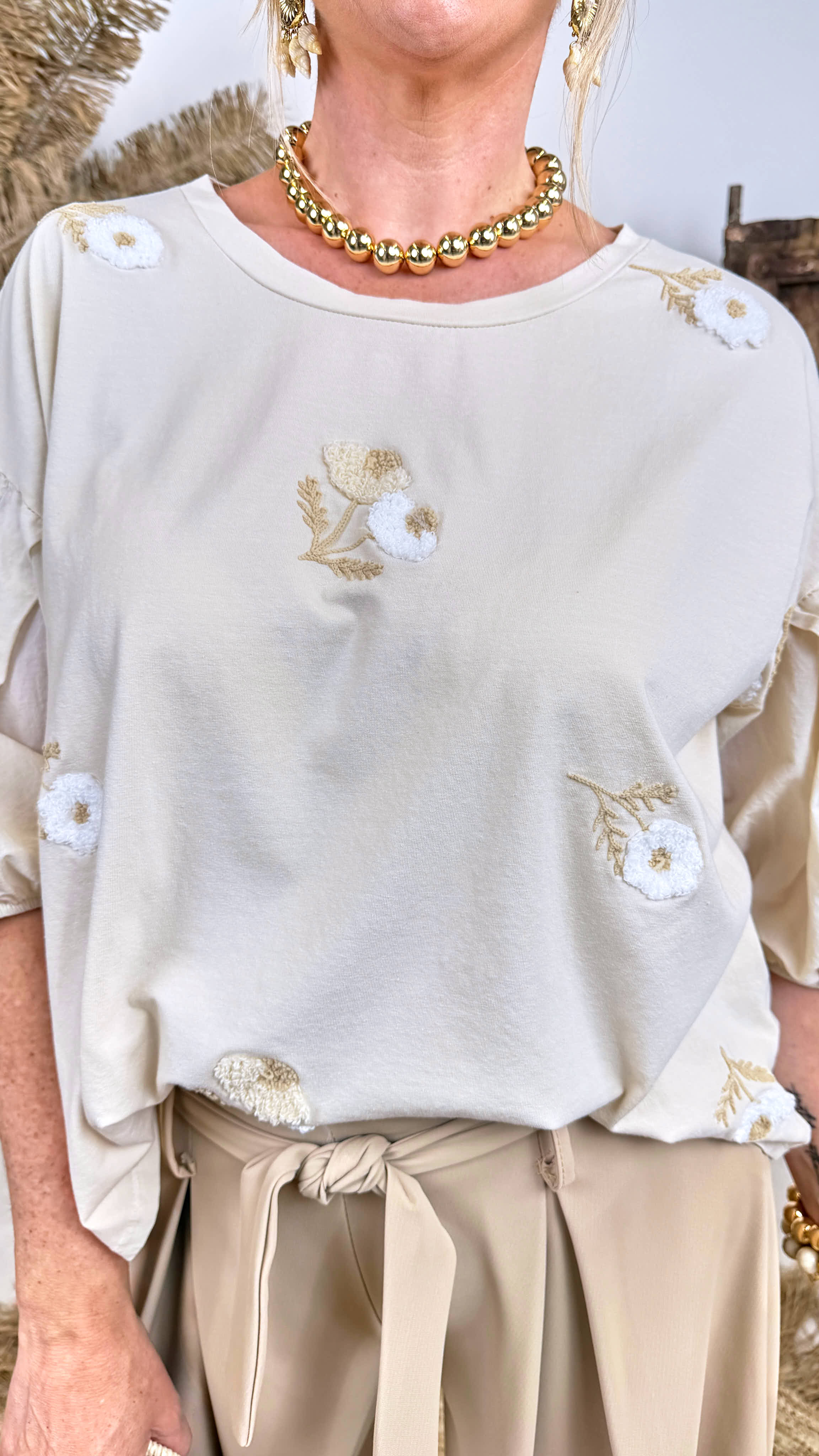 Shirt Flower Touch *Creme*