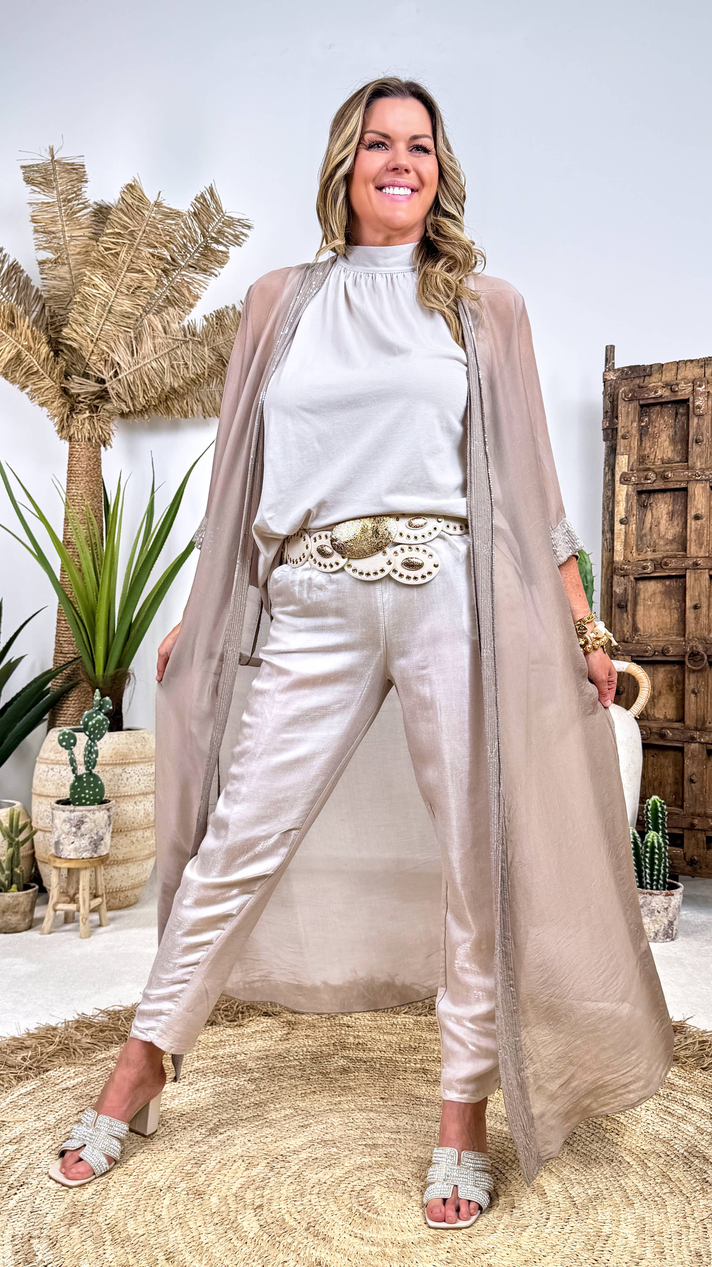 Seiden Kaftan Nude Glow *Taupe*