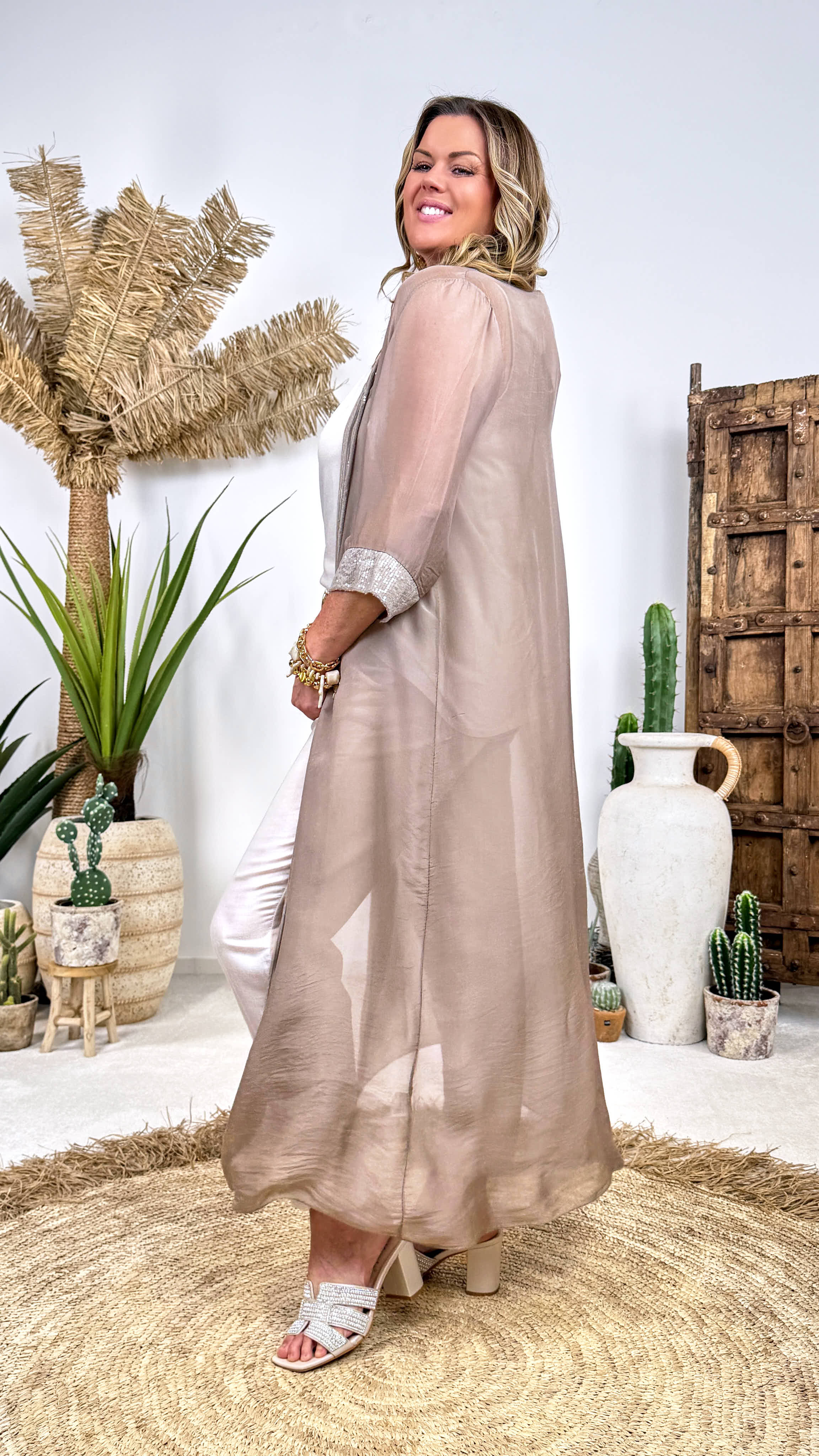 Seiden Kaftan Nude Glow *Taupe*