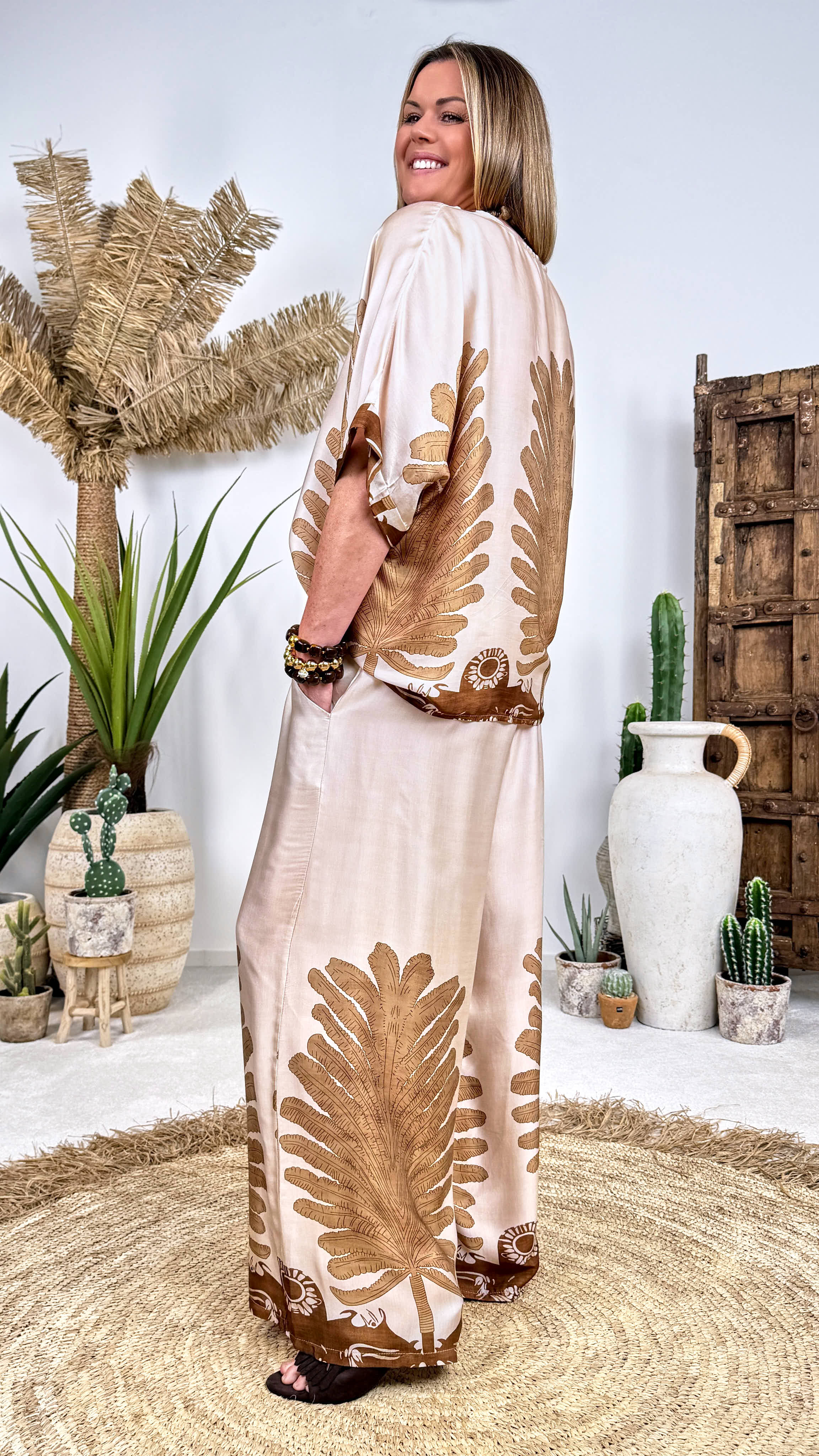 Culotte Hose Palm Paradise *Creme*