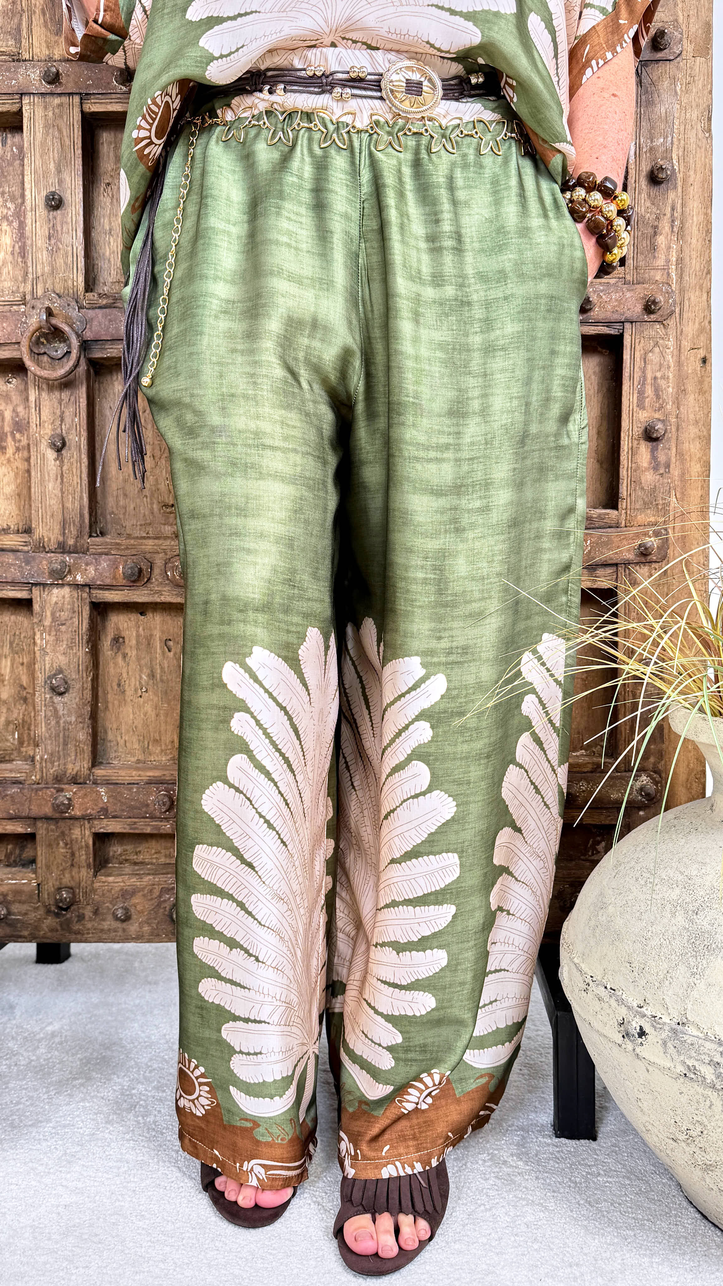 Culotte Hose Palm Paradise *Khaki*