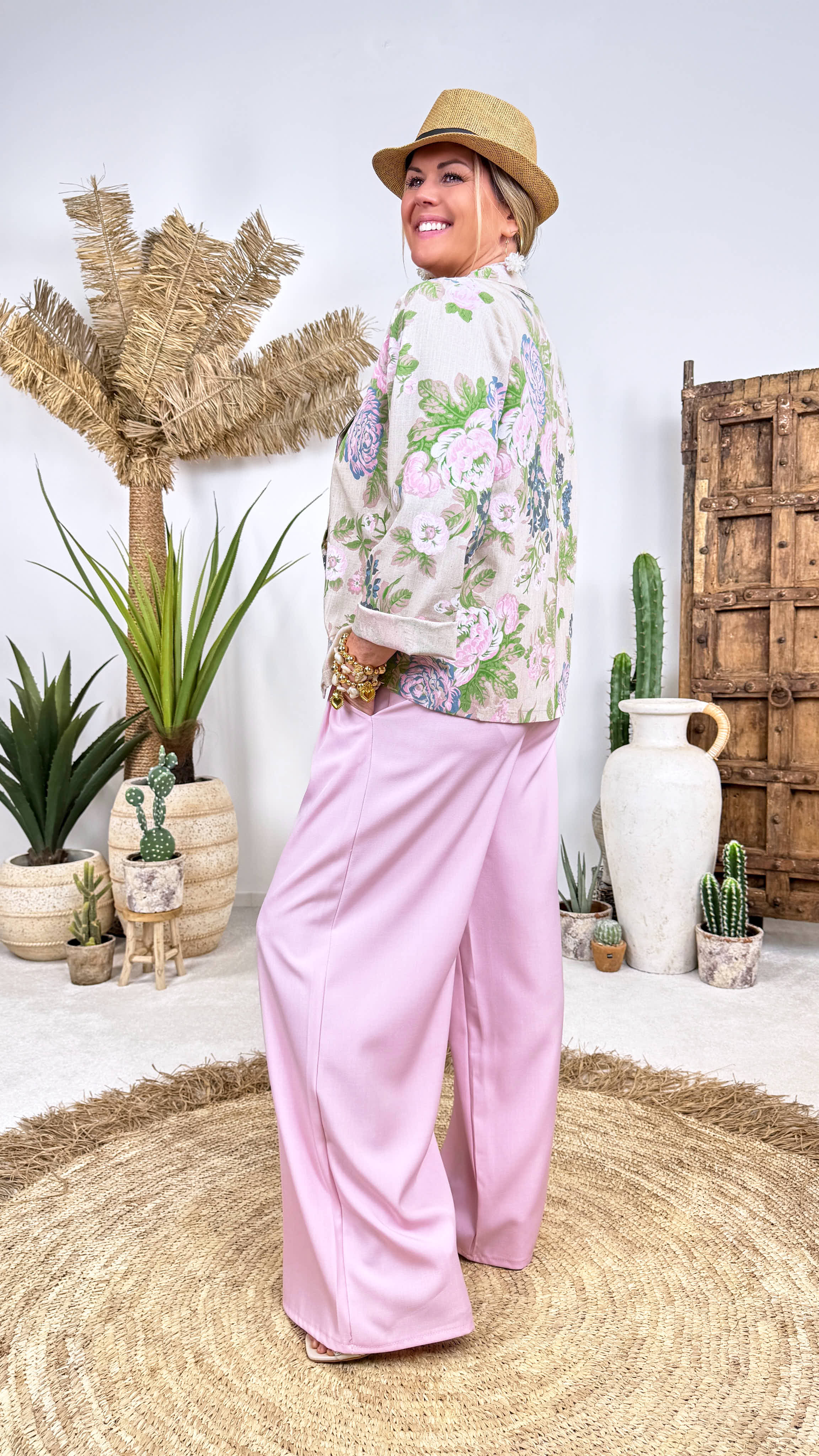 Leinen-Blazer Classy Flora *Große Blume*