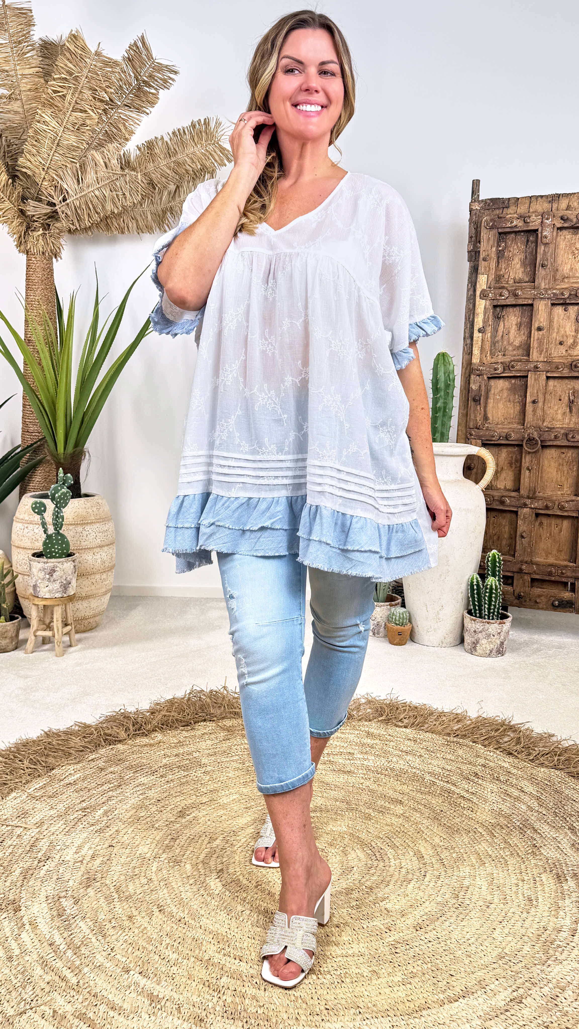 Blusenshirt Soft Contrast