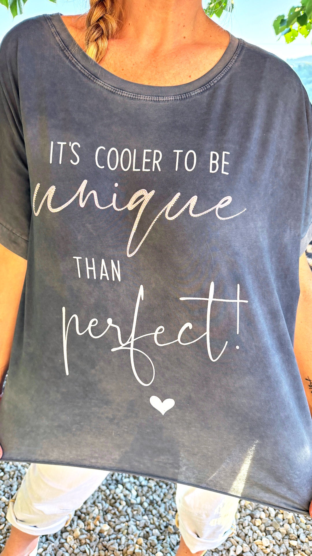 Oversizedshirt Unique is Cooler *Dunkelgrau*