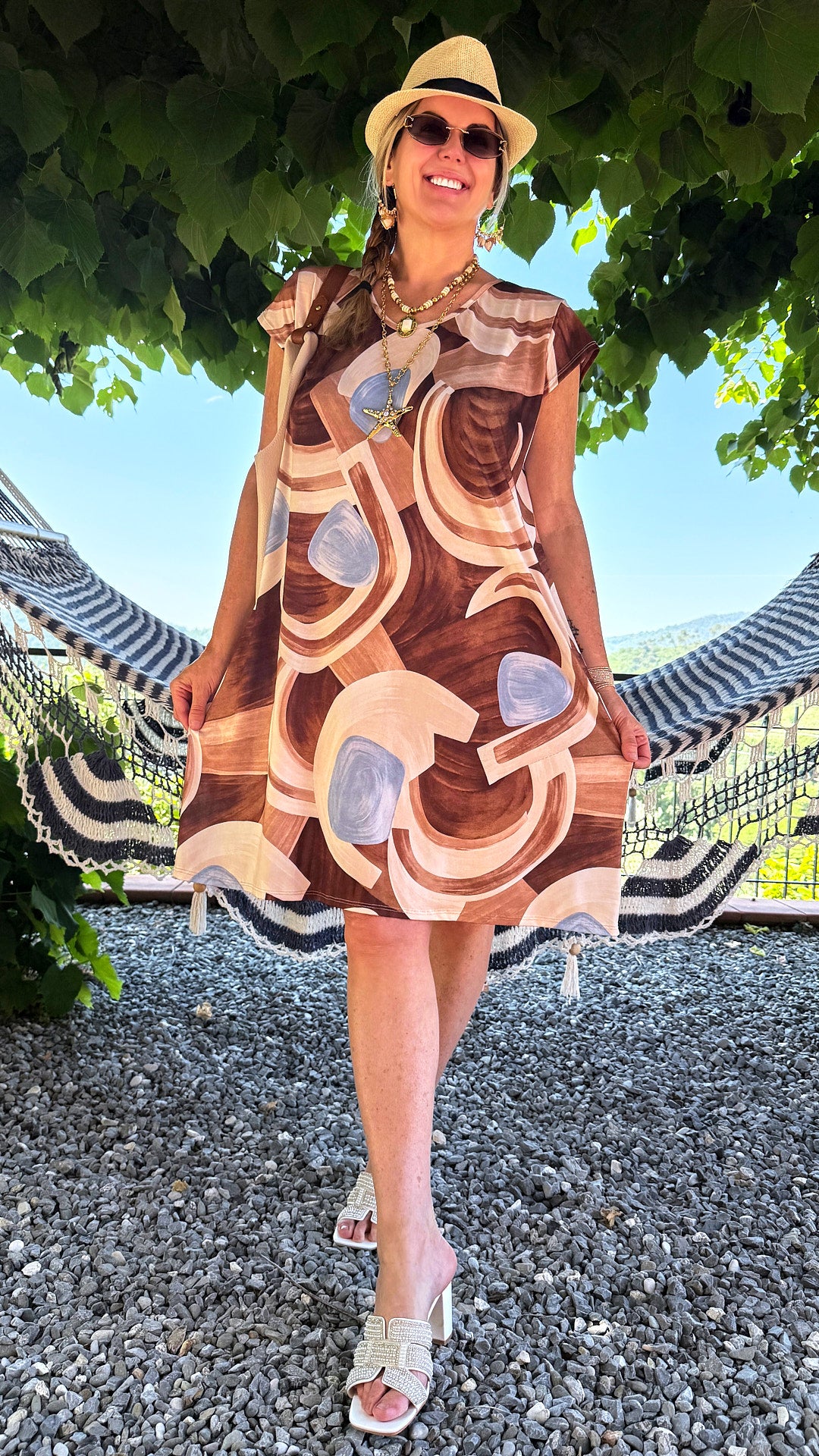 Kleid Summer Art *Schoko/Blau*