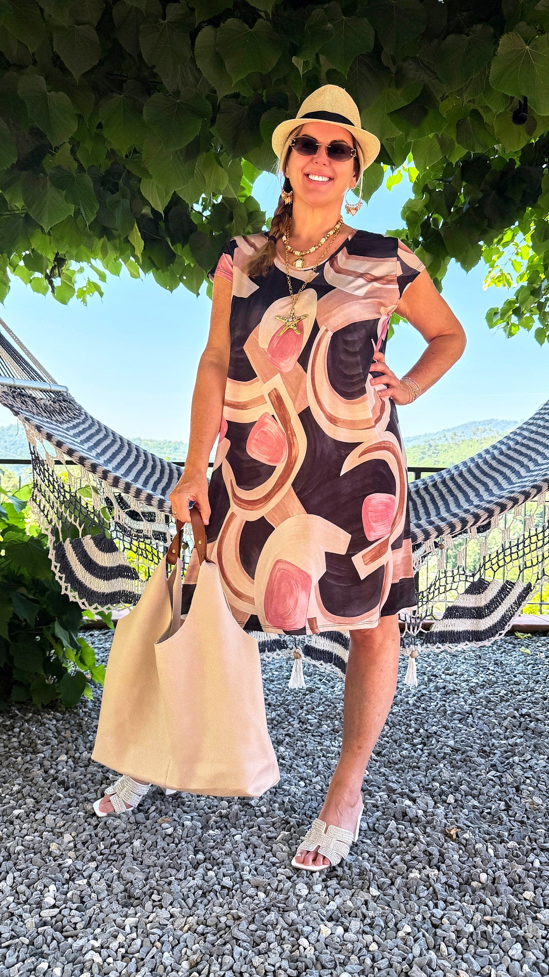 Kleid Summer Art *Schwarz/Rosa*