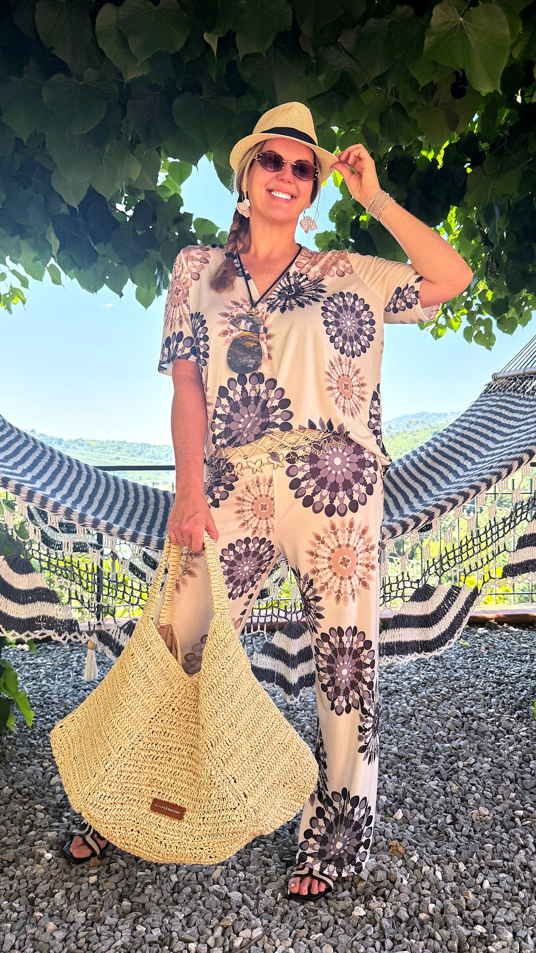 Culotte Hose Mandala Reverie *Schwarz*