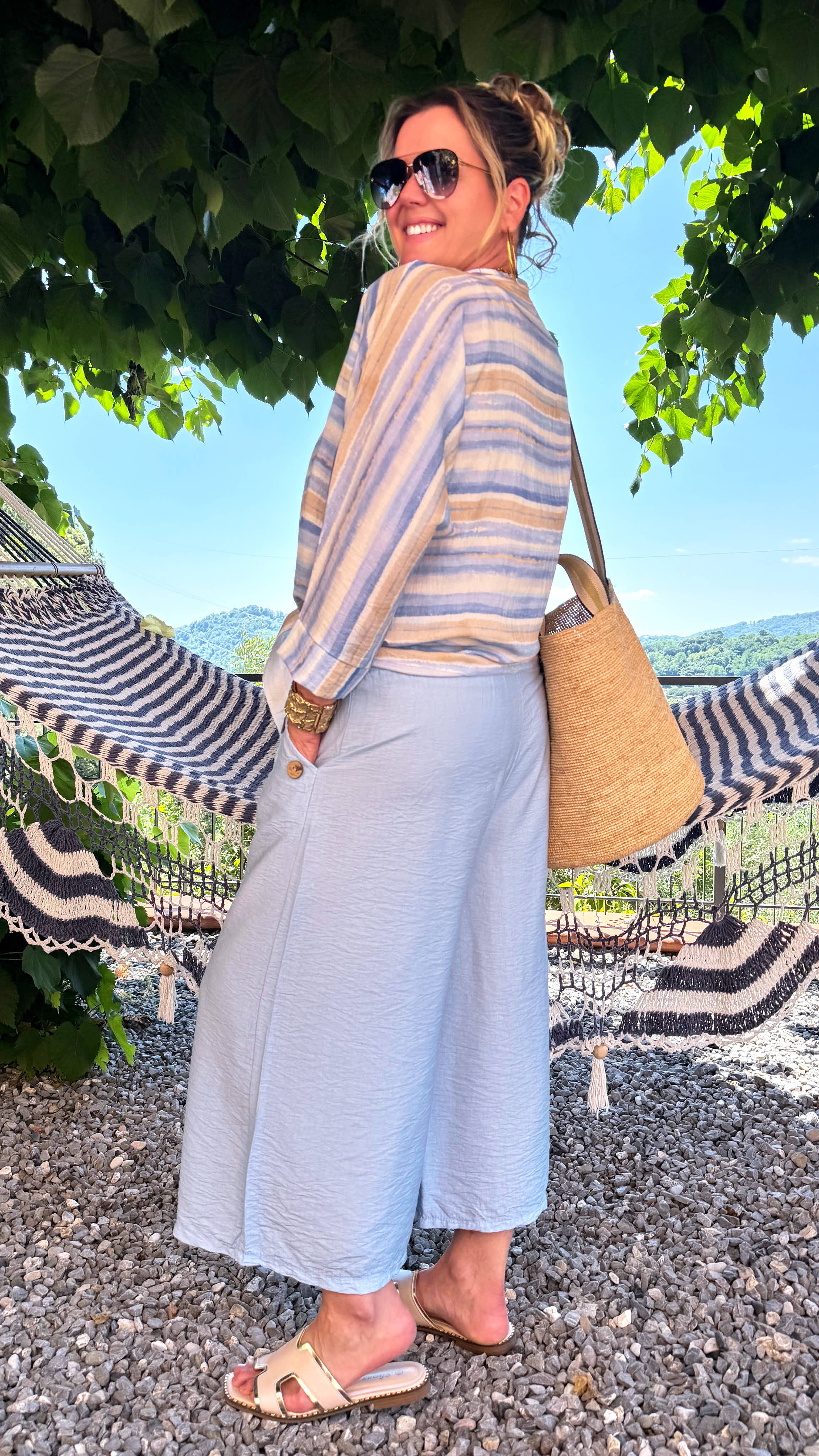 Leichter Cardigan Capri Stripe