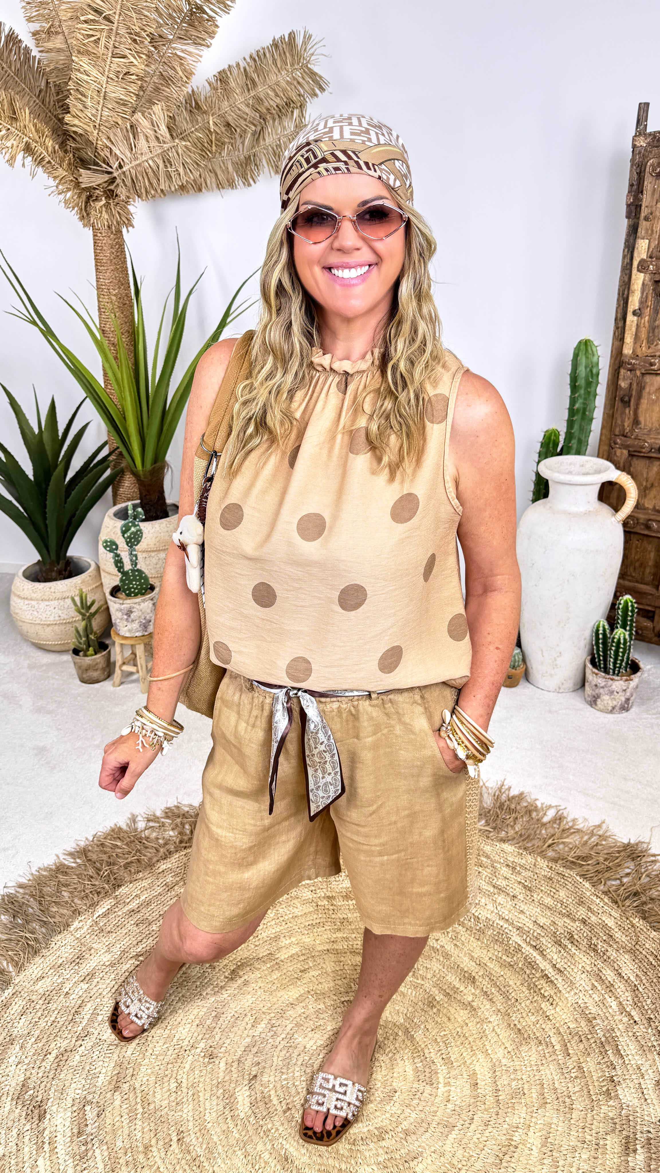 Blusentop Summer Dotty *Camel* (lieferbar ab 8.6.26)
