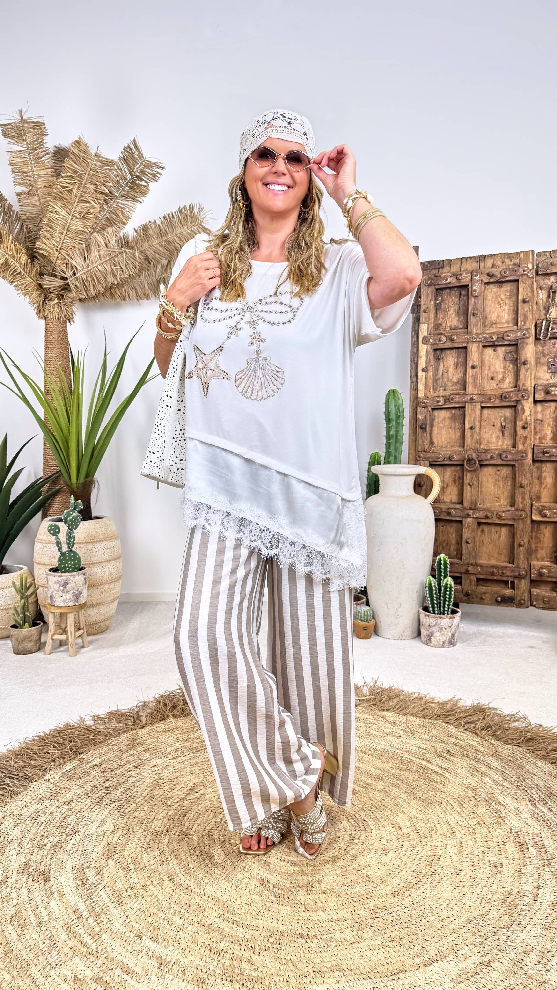Weite Hose Sand & Sea *Beige*