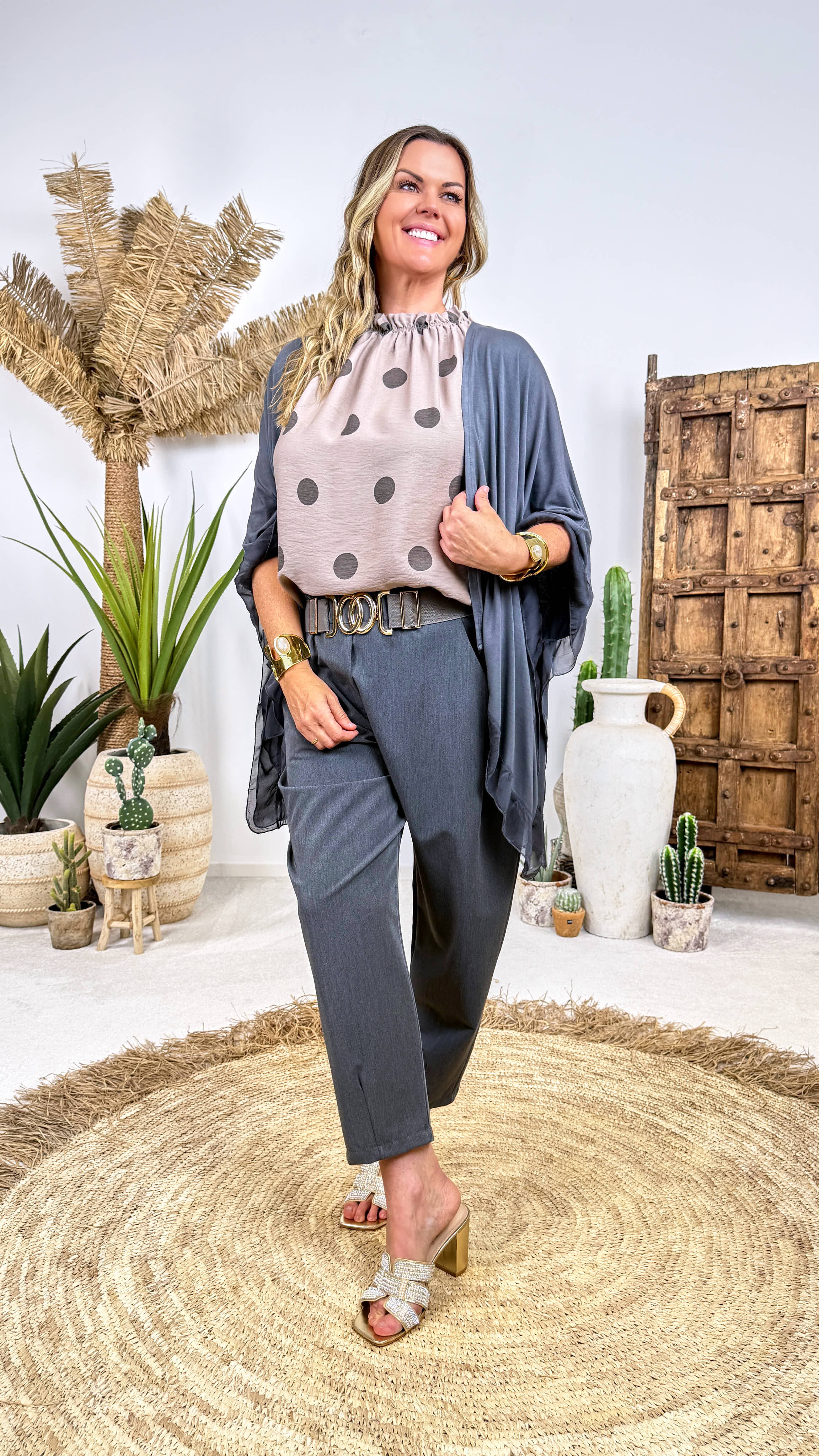 Blusentop Summer Dotty *Taupe*