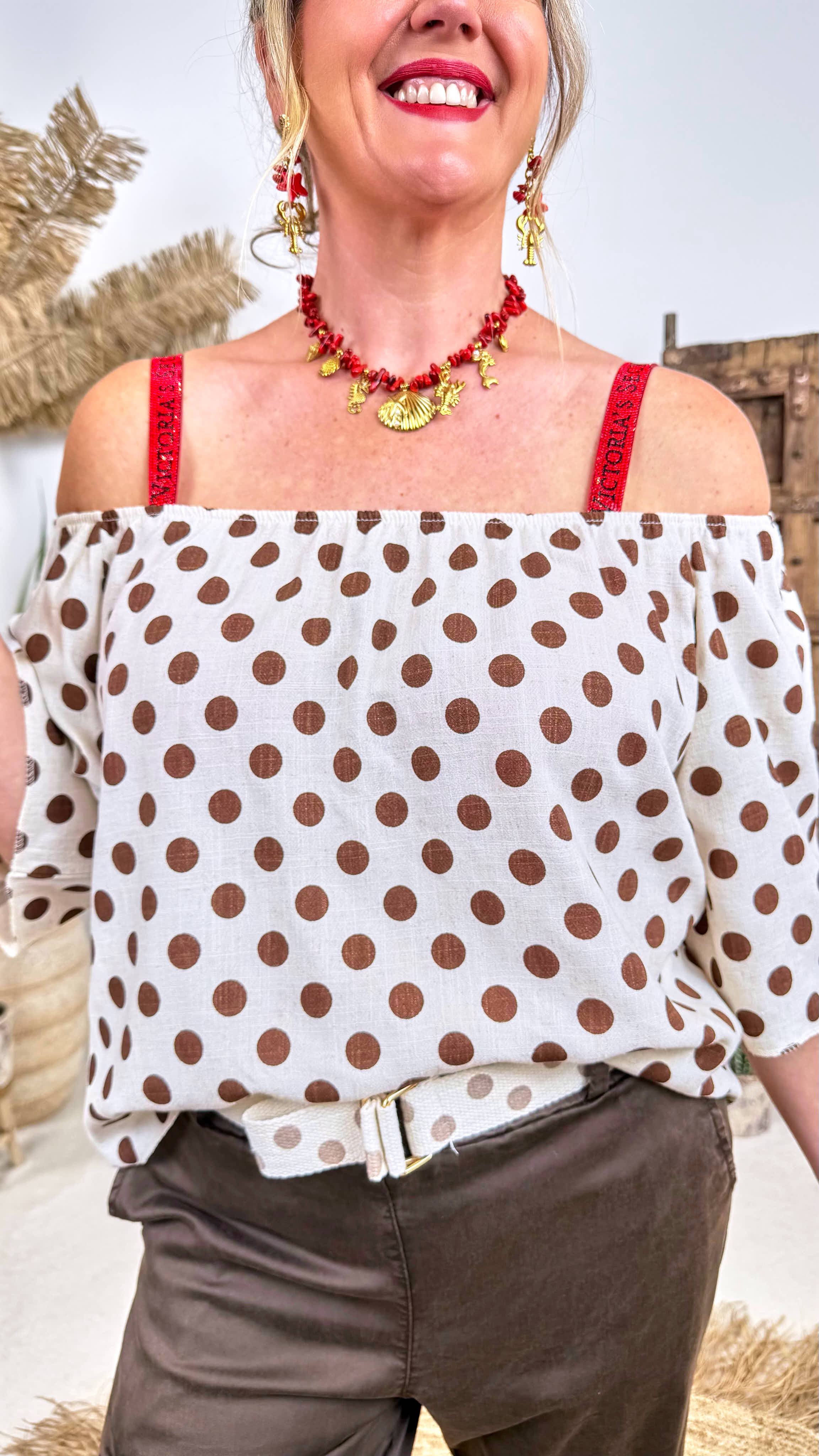 Kurze Bluse French Kiss Dots