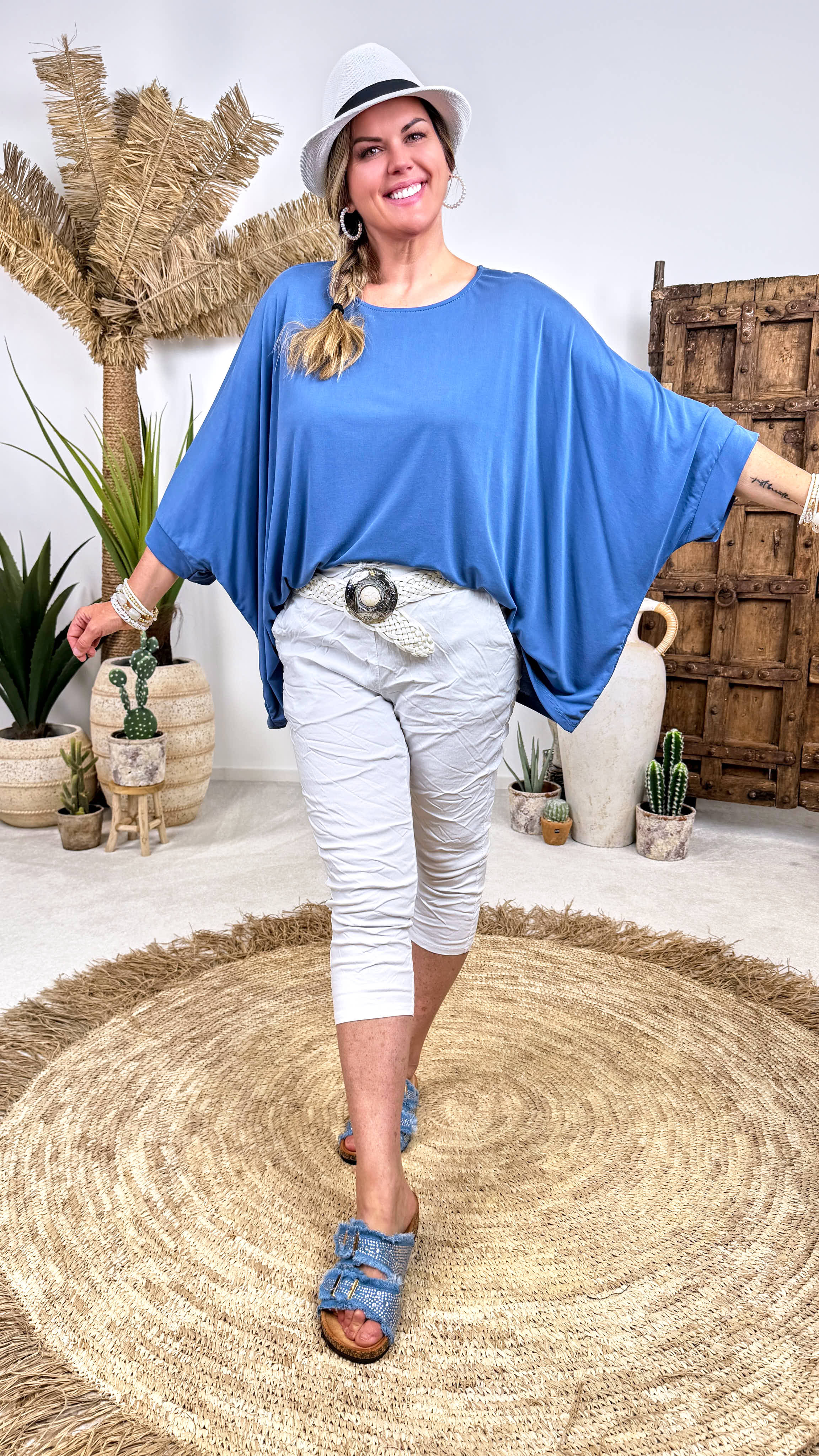 Oversized Shirt Lady in Love *Jeansblau*
