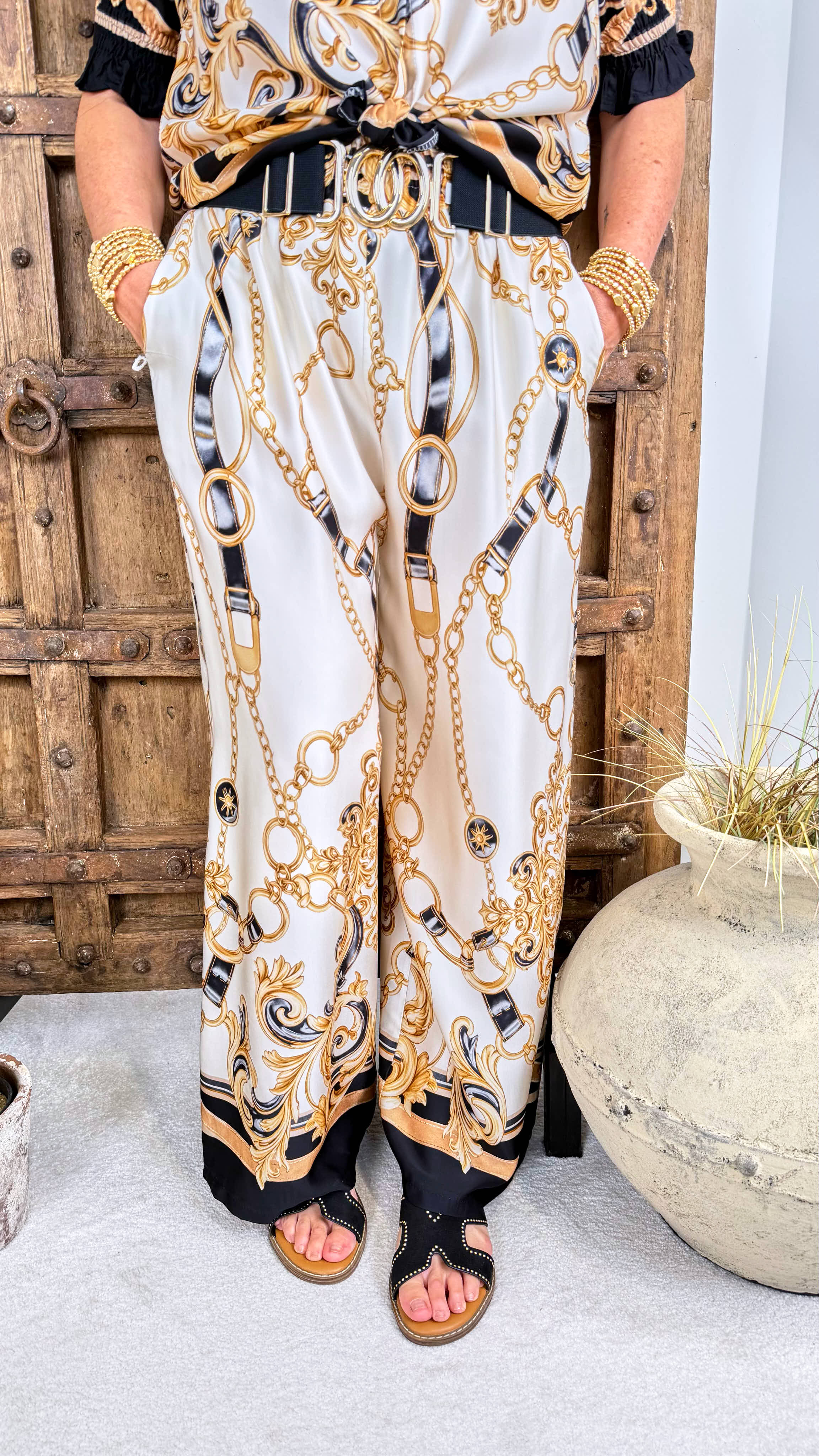 Weite Hose Golden Tack