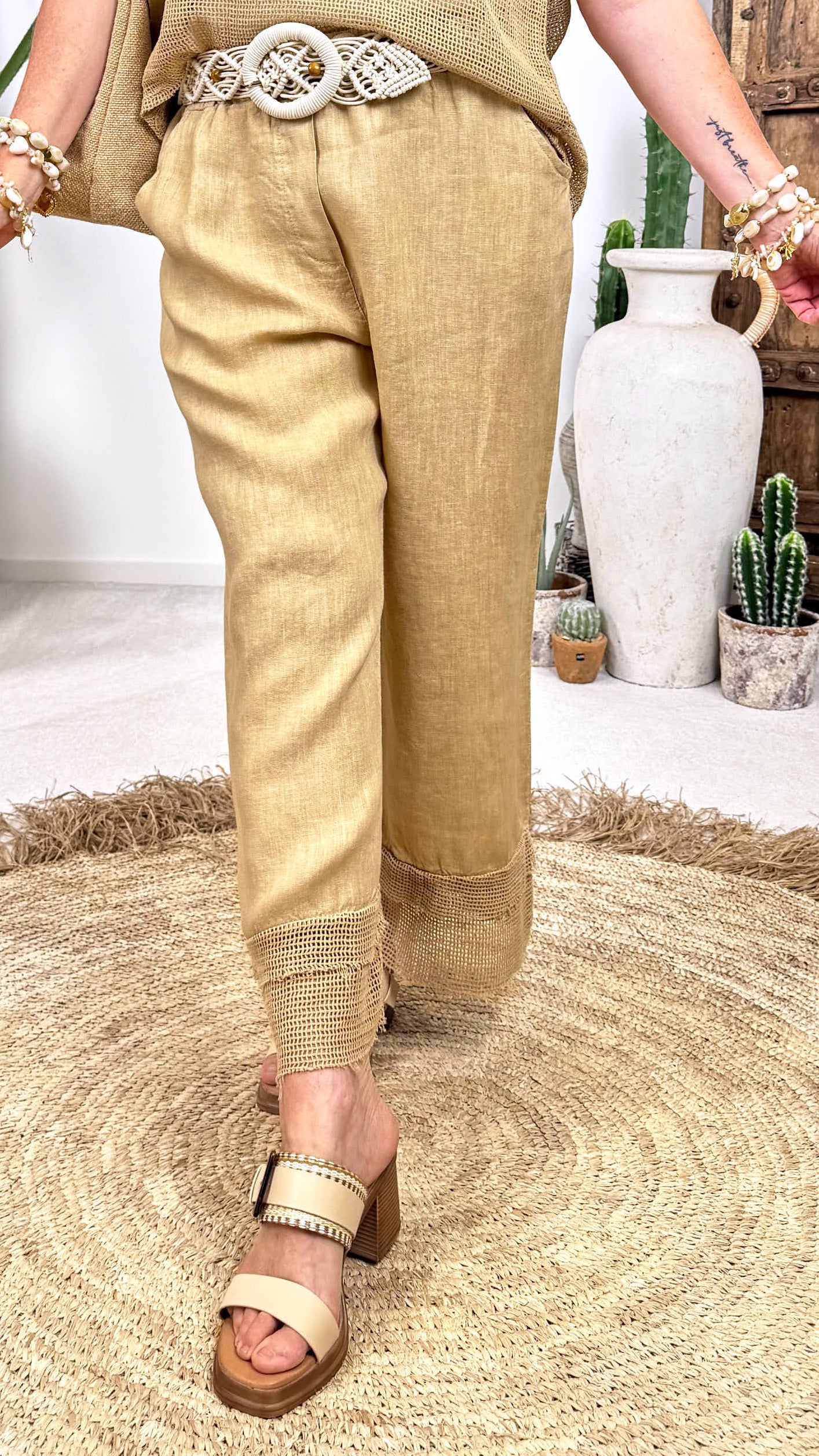 Leinen-Hose Boho Darling *Camel*