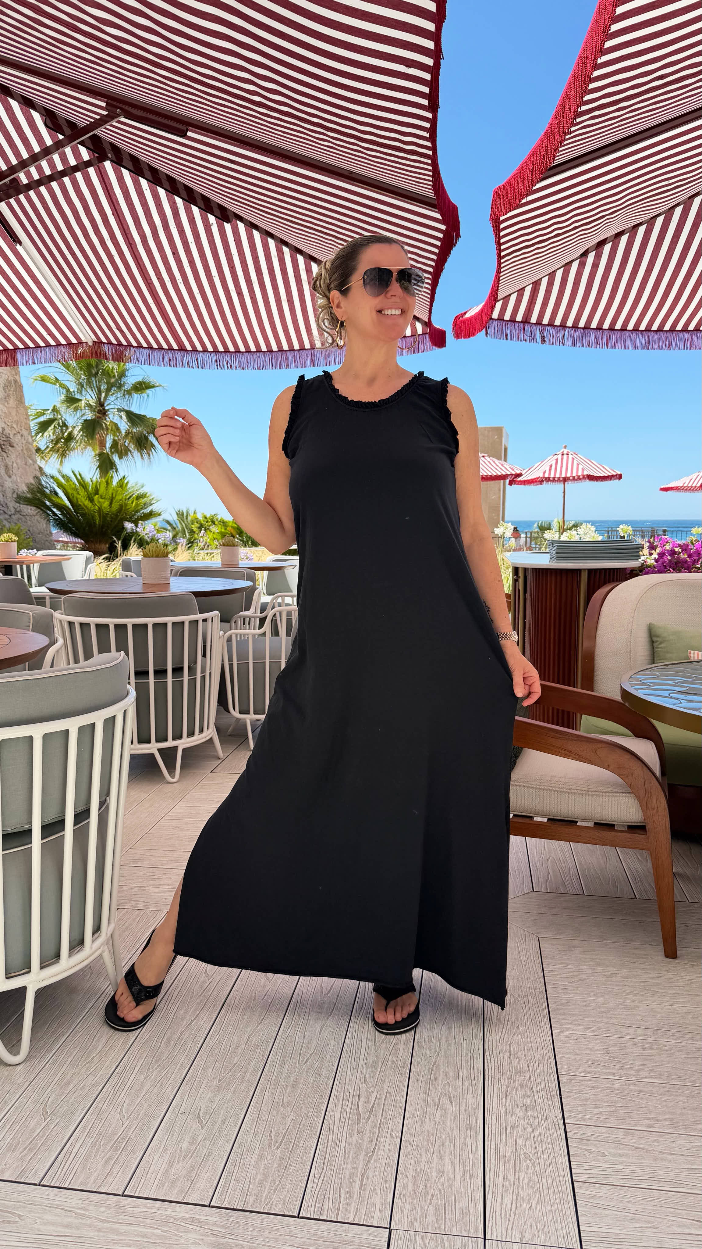 Langes Kleid Aurora Ruffle *Schwarz*