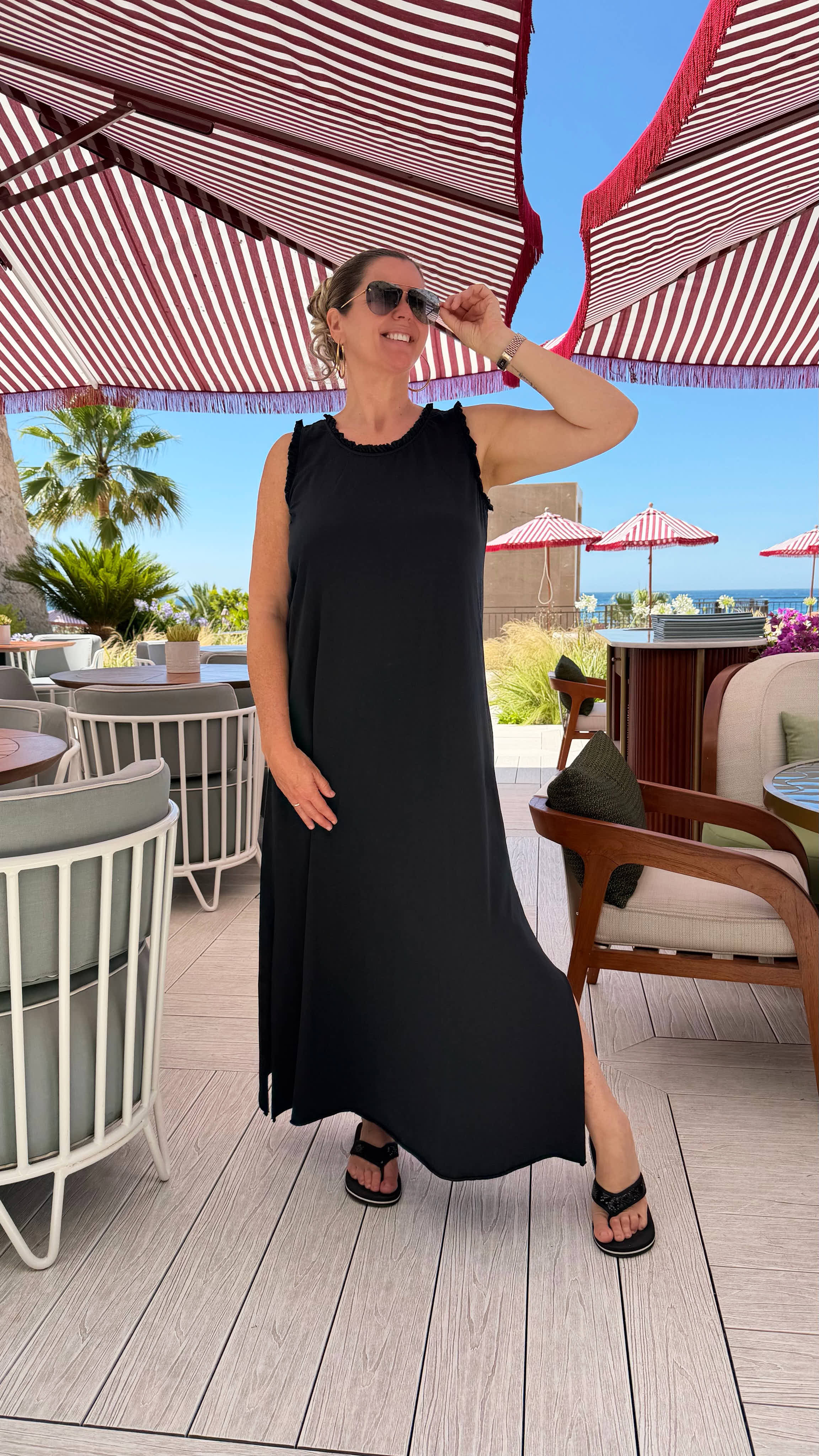 Langes Kleid Aurora Ruffle *Schwarz*