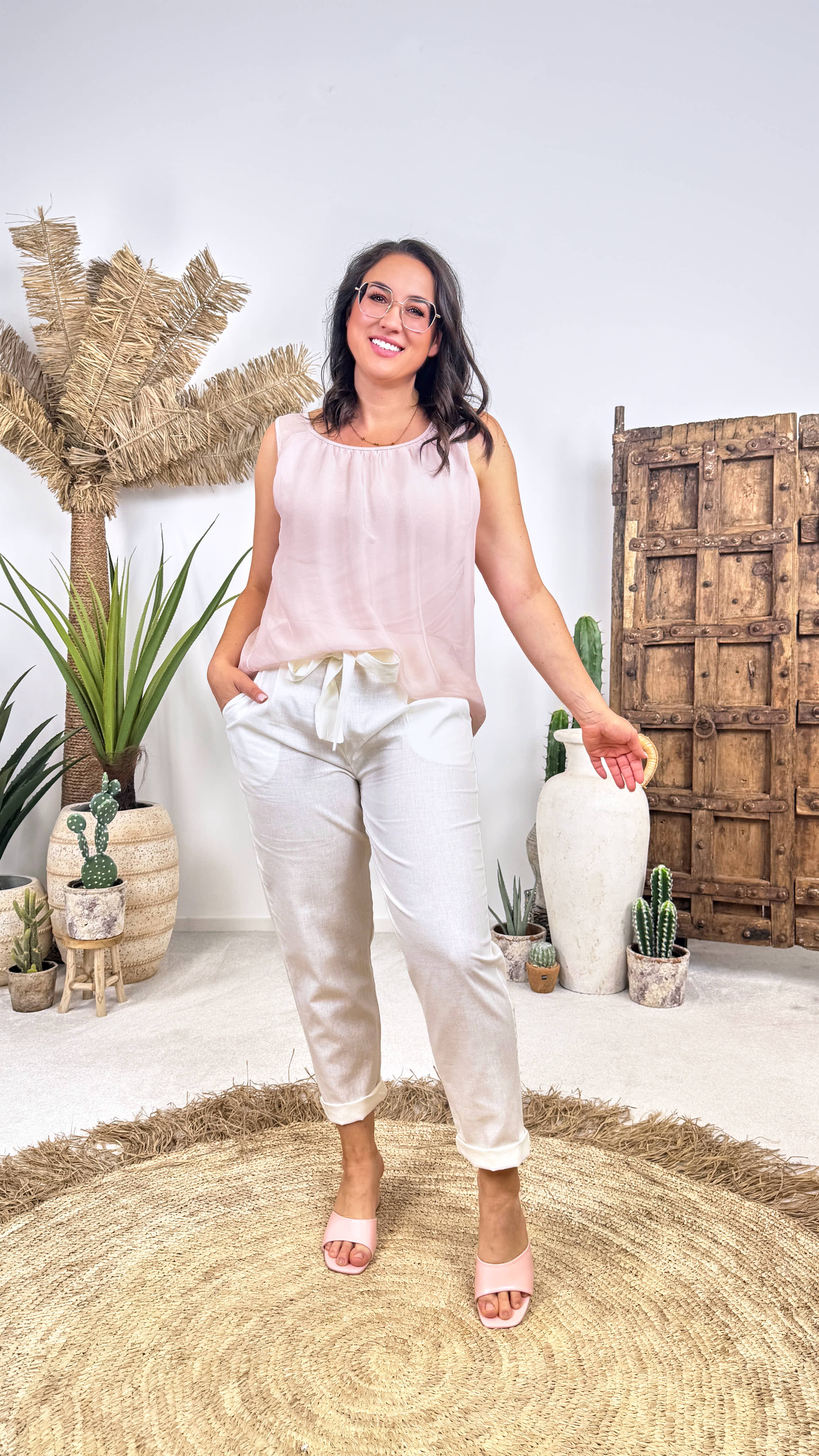 Leinen Hose Creamy Love *Weiß*