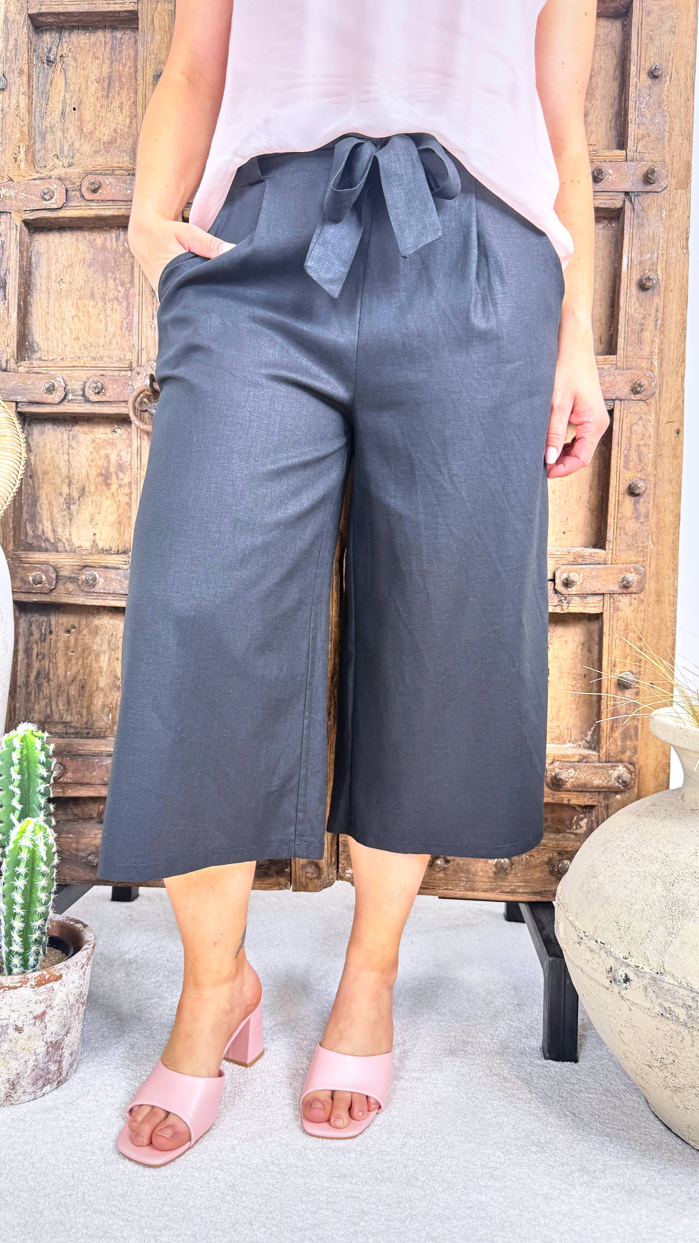 Leinen Culotte Timeless Luxe *Schwarz*