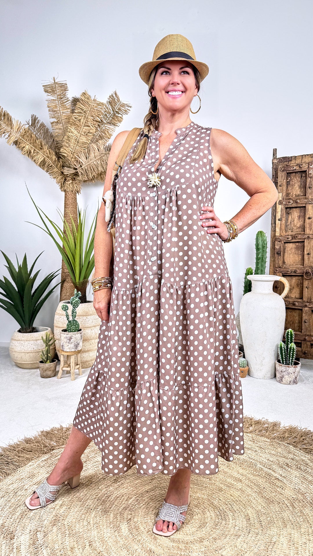 Langes Kleid Amber Tide *Taupe*