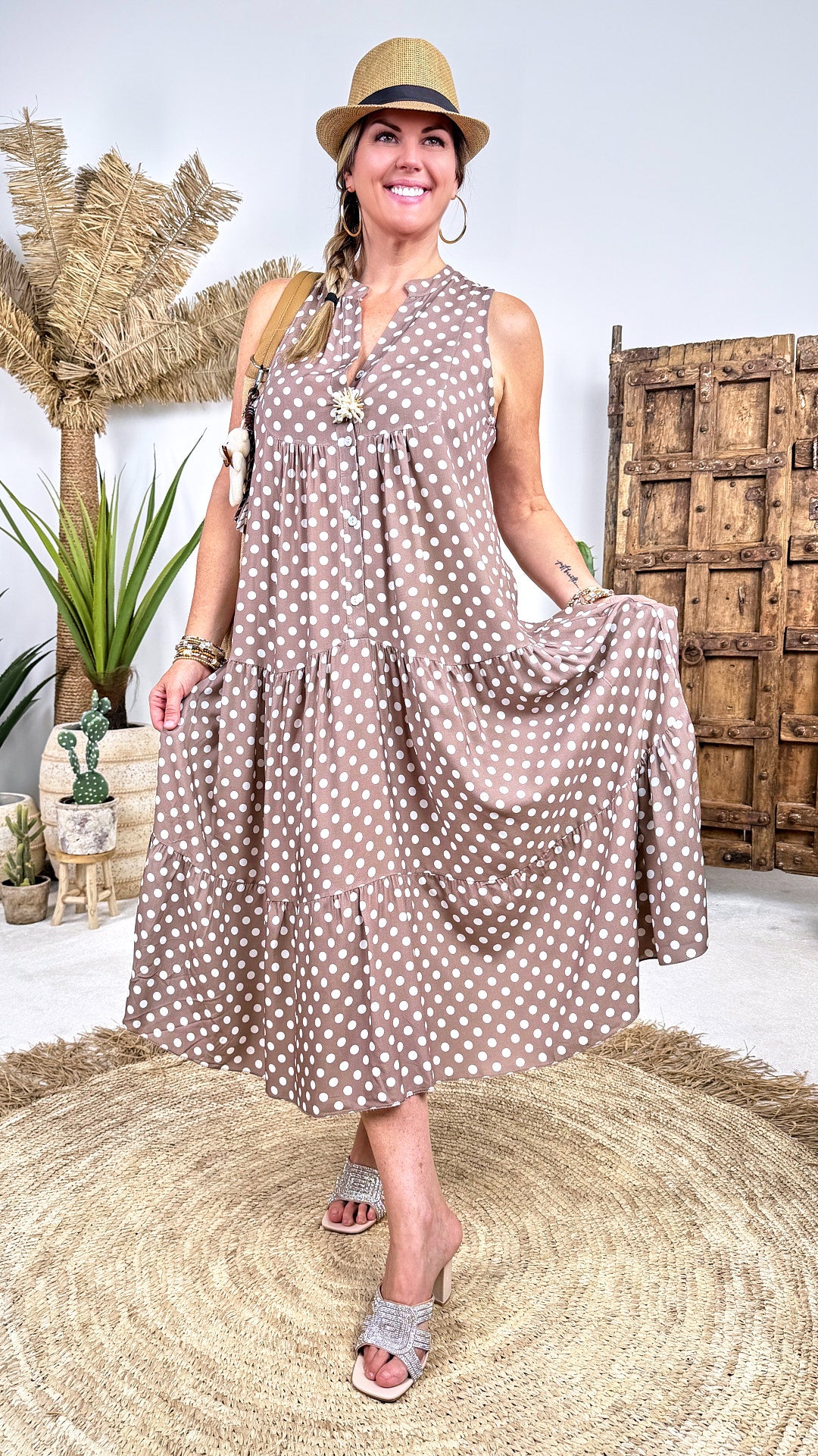 Langes Kleid Amber Tide *Taupe*