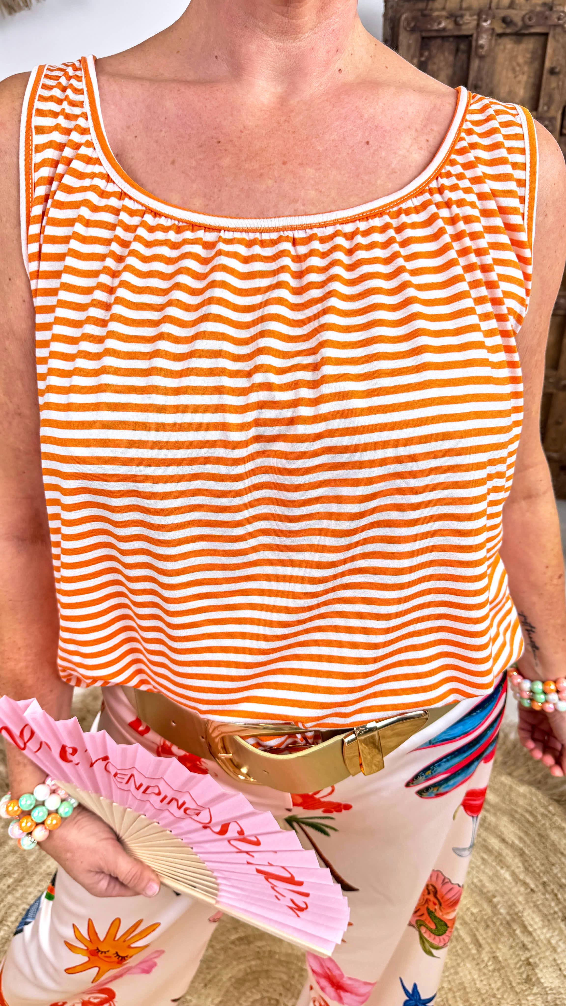 Top Lovely Breeze *Orange/Weiß*