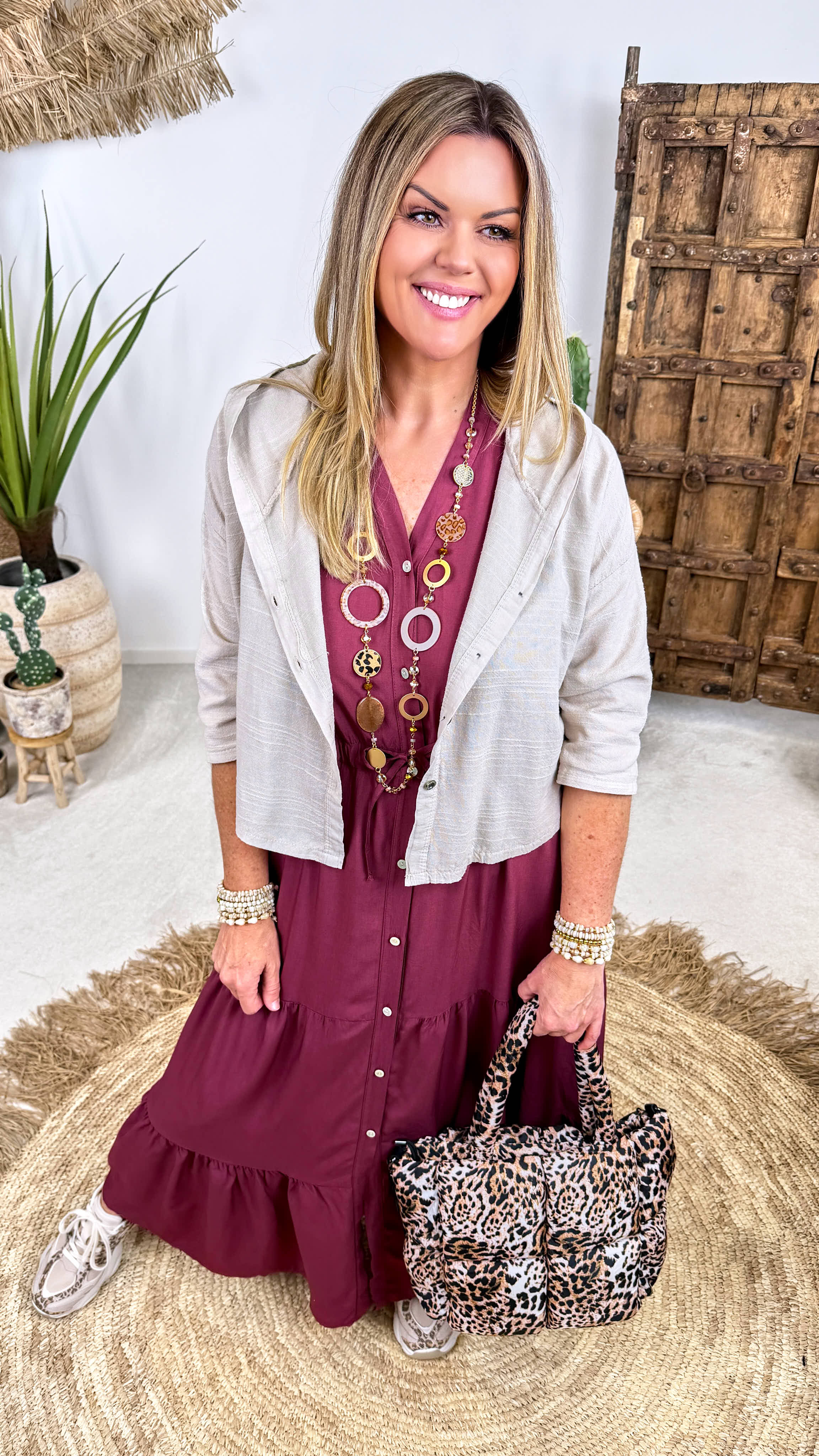 Leichte Jacke Shibori *Beige*