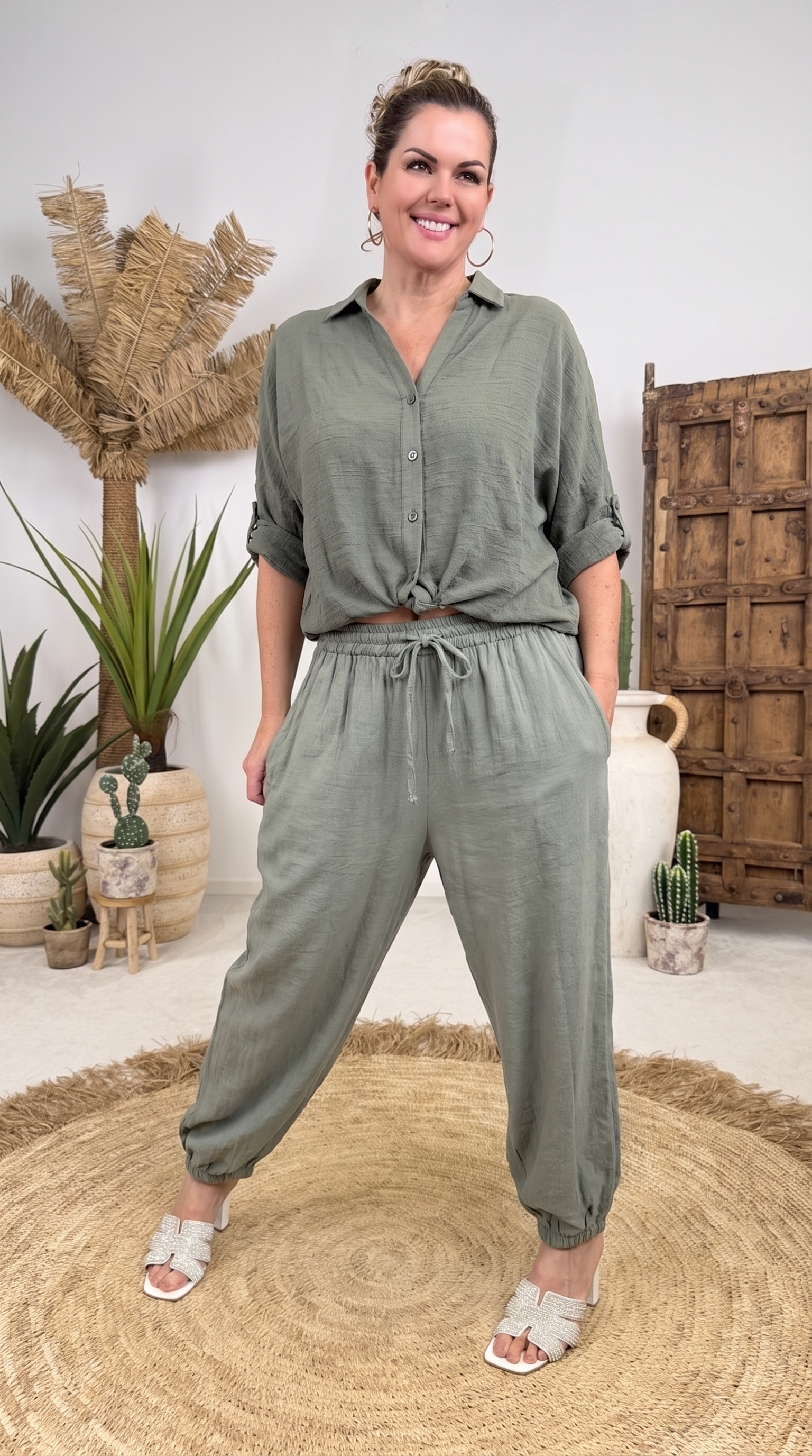 Leichte Jacke Shibori *Khaki*