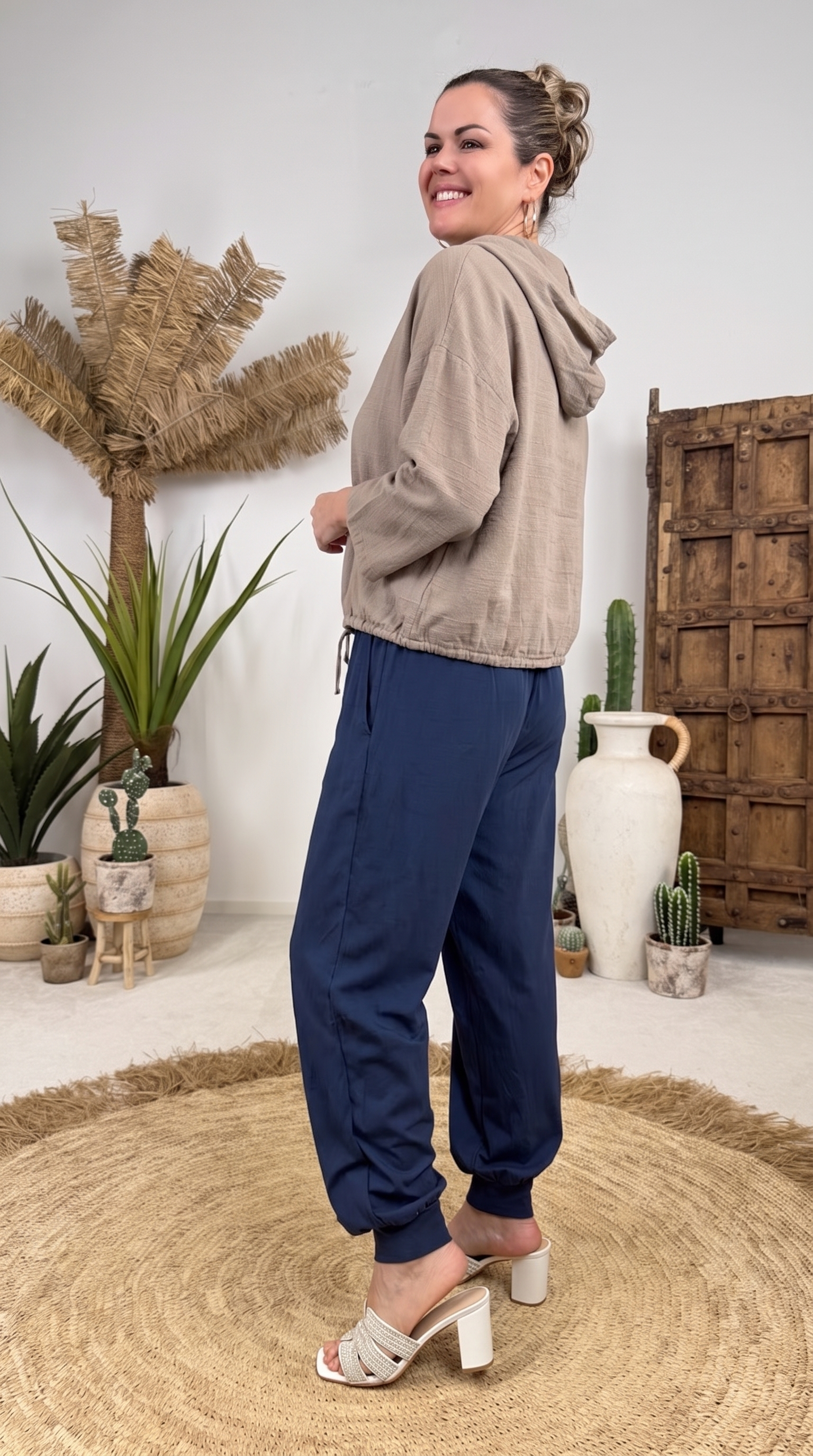 Leichte Jacke Shibori *Taupe*