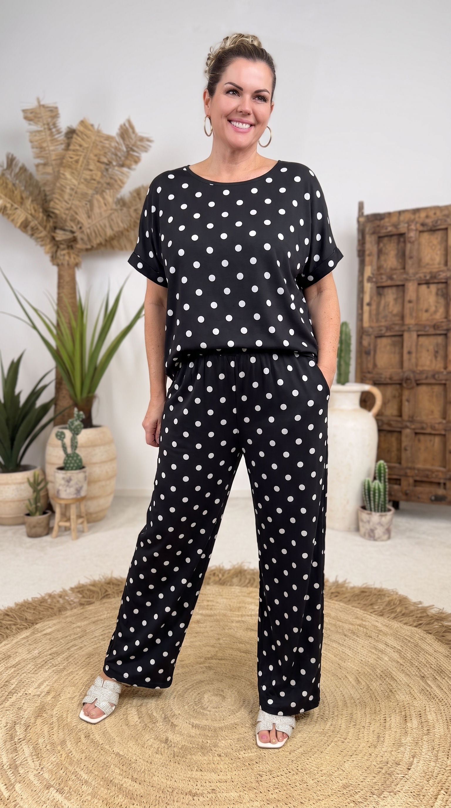 Weite Hose Pretty Charm *schwarz/Punkte*