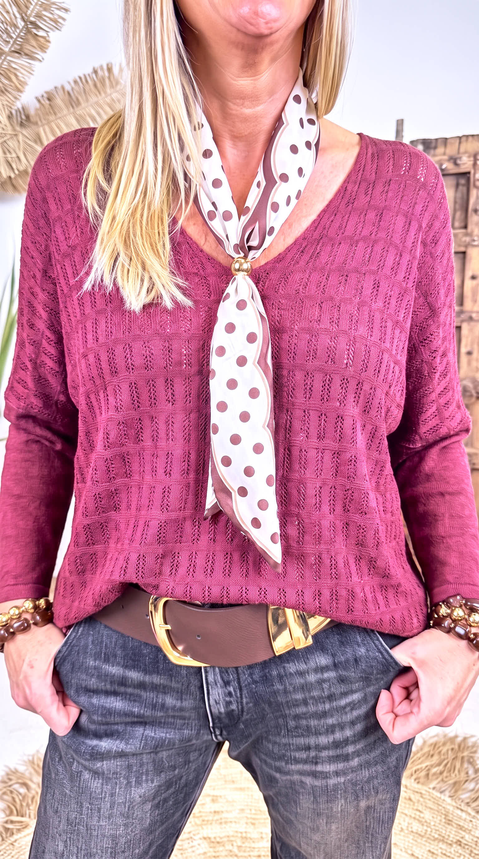 Strickshirt Caldara *Beere*