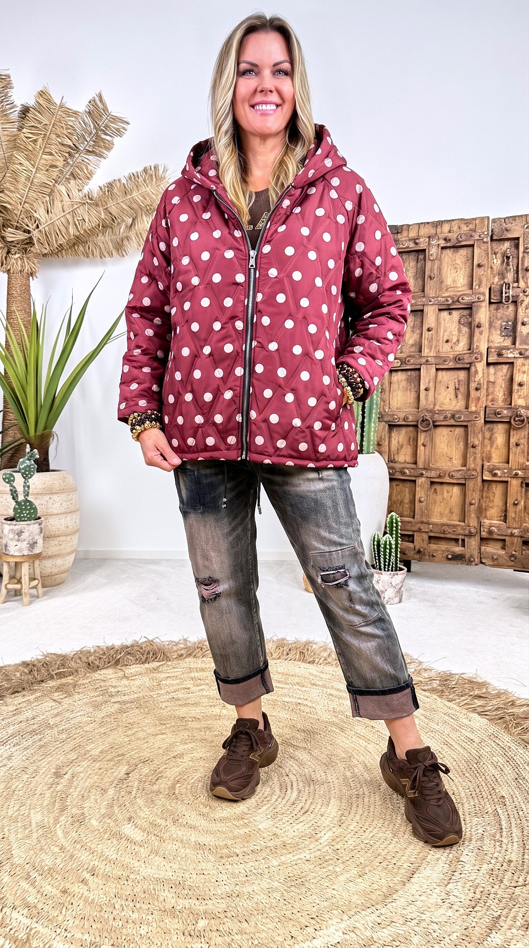 Dünne Steppjacke Polkabeat *Bordeaux*