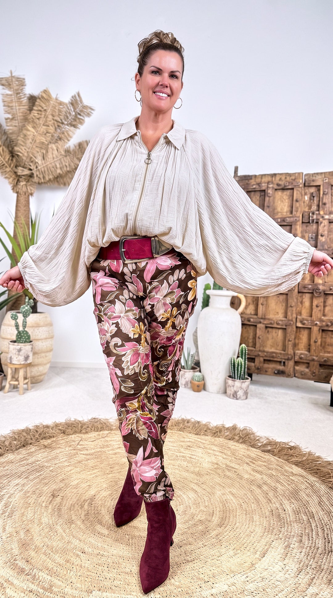Leichte Jacke Crinkle Flow *Beige*