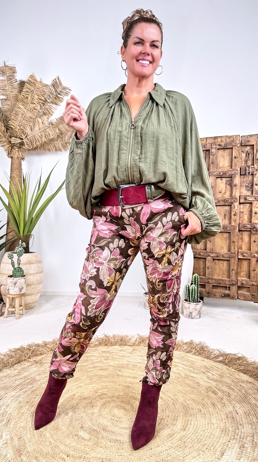 Leichte Jacke Crinkle Flow *Khaki*