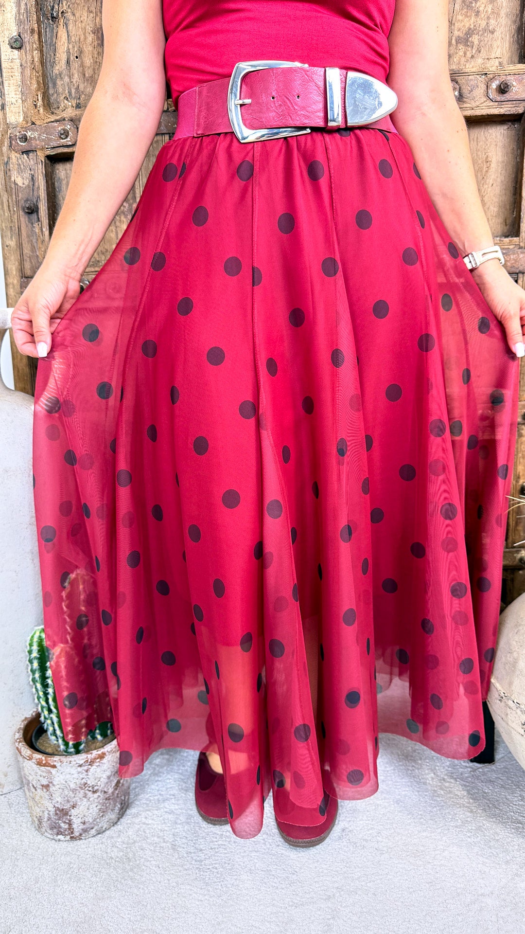 Tüllrock Vintage Dots *Bordeaux*