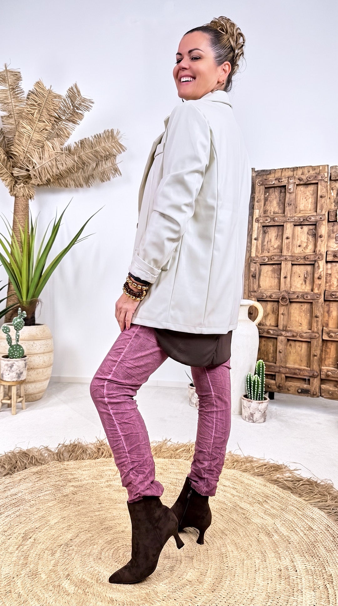 Kunstleder Blazer Venezia *Creme*