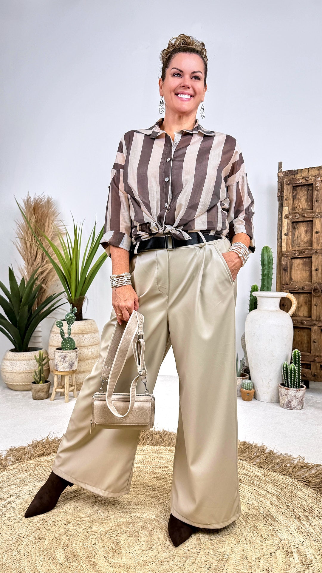 Bluse Stripes *Creme/Schoko* (lieferbar ab 21.8.26)