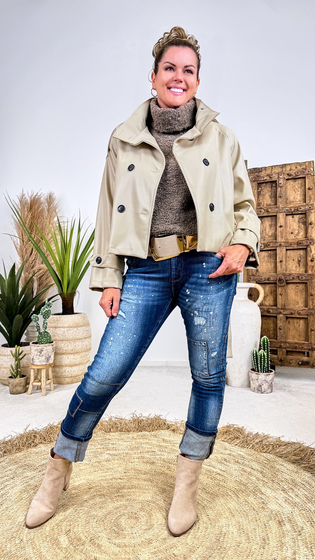 Kurzer Trenchcoat Archipel *Beige*