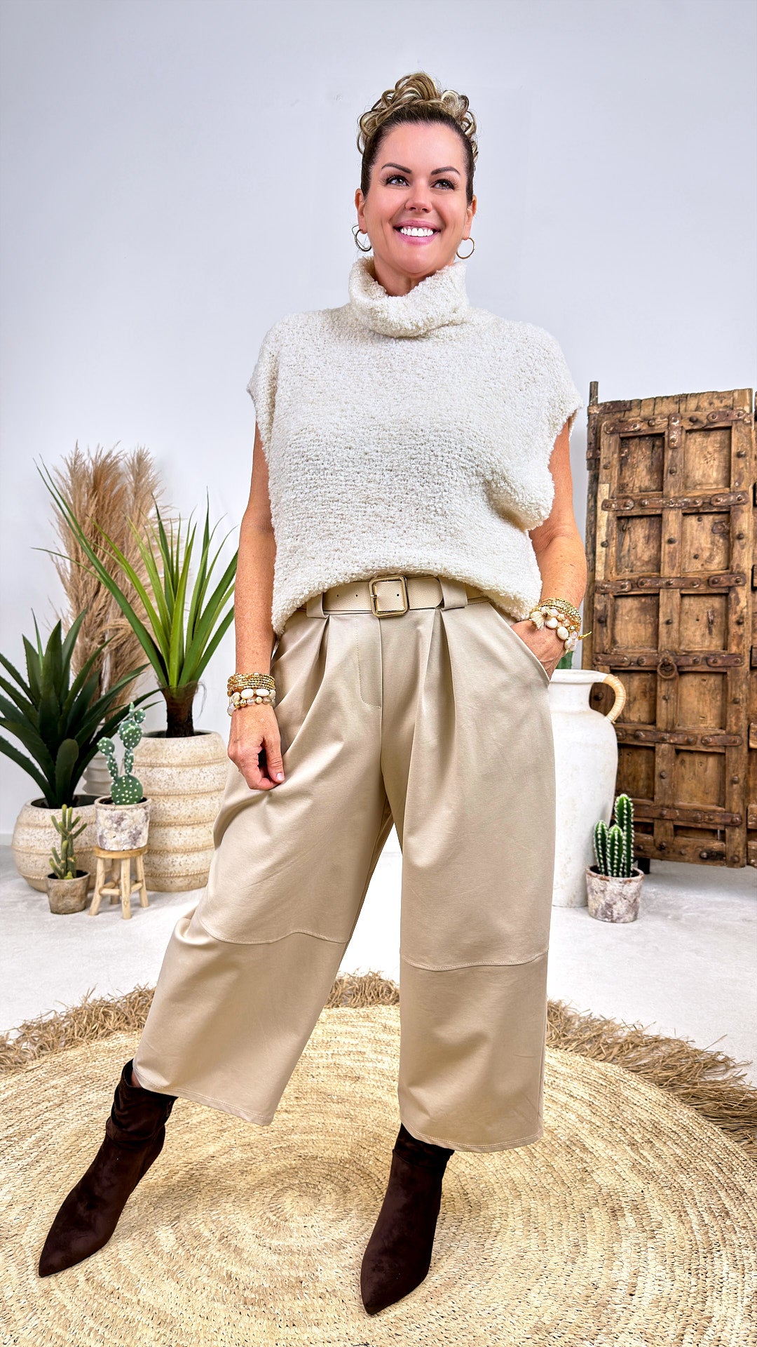 Weite Hose Beltara *Beige*