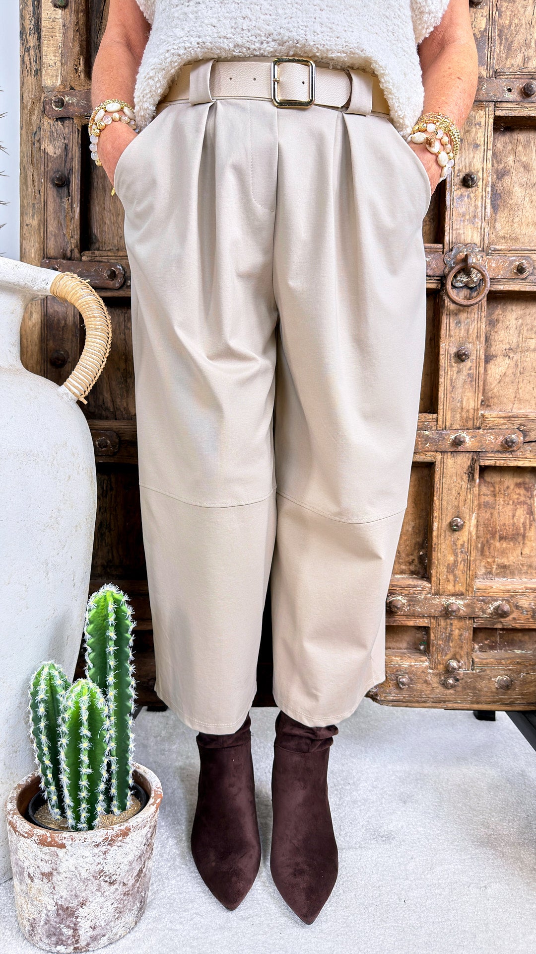 Weite Hose Beltara *Beige*