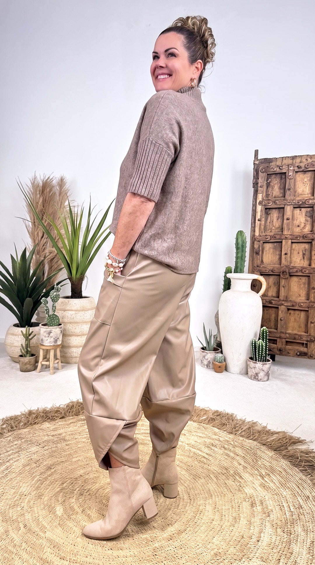 Rollkragen-Pullover Rachel *Taupe*