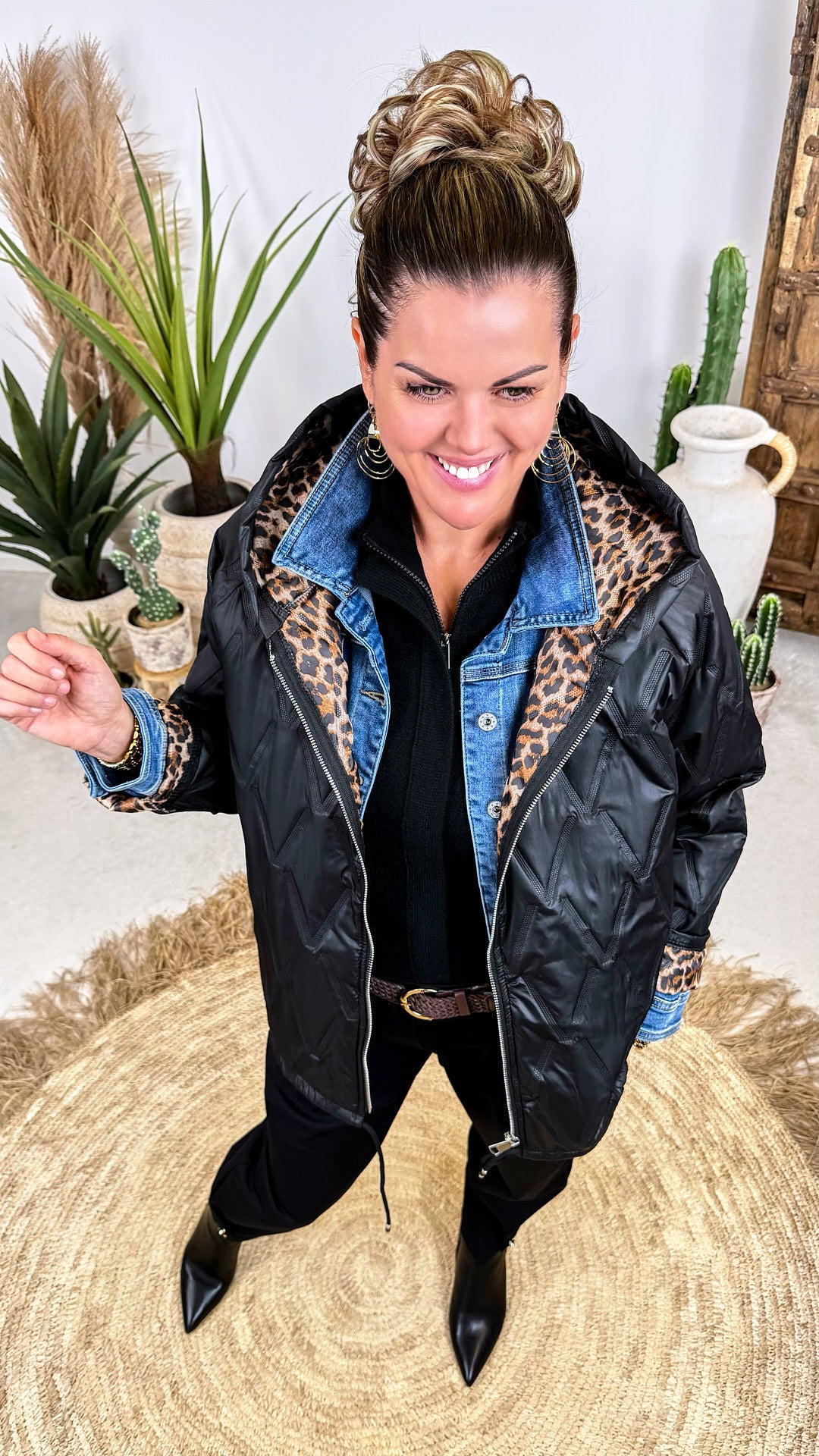 Steppjacke Leopard Lining *Schwarz*