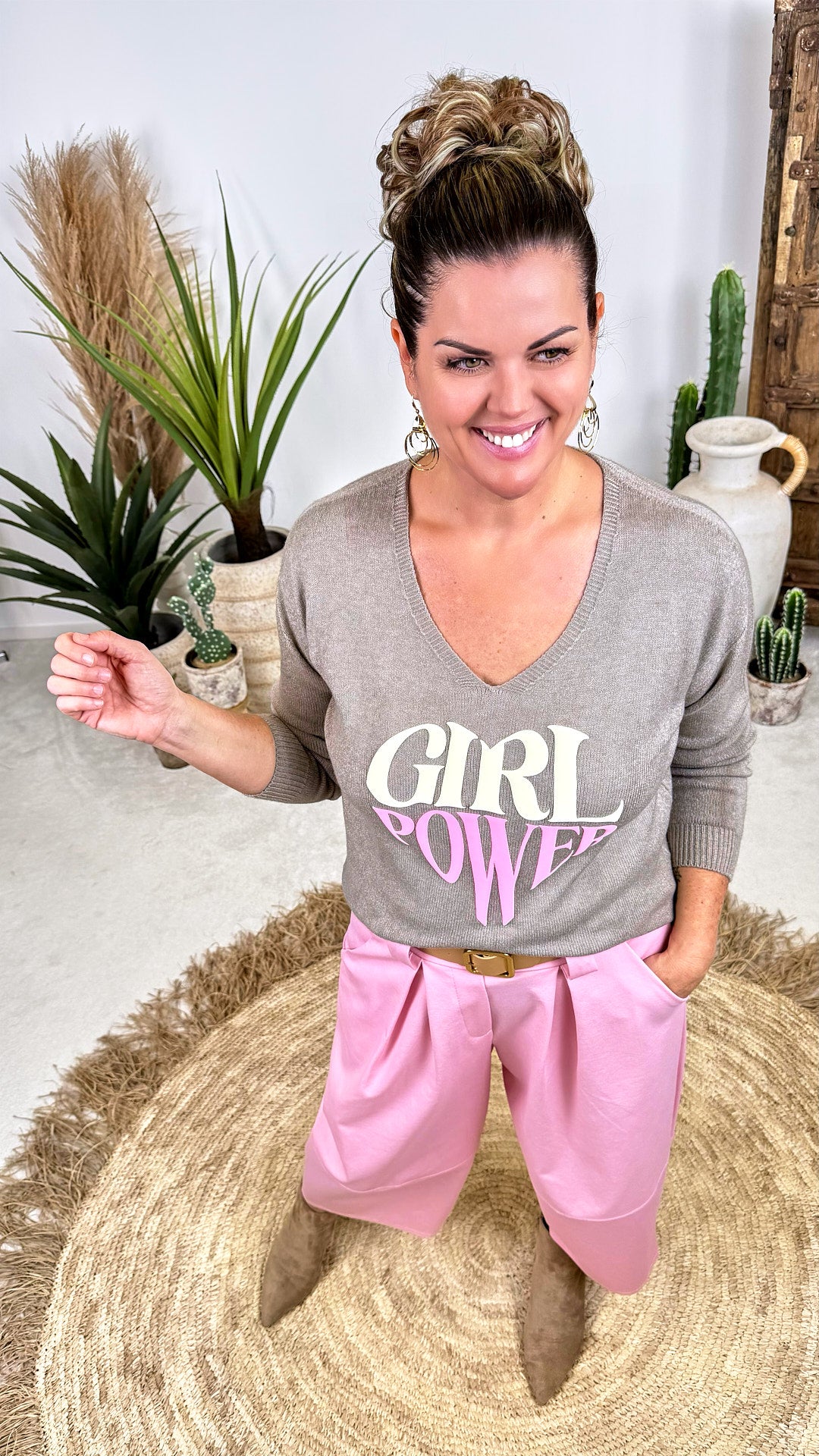 Pullover Girl Power *Taupe*