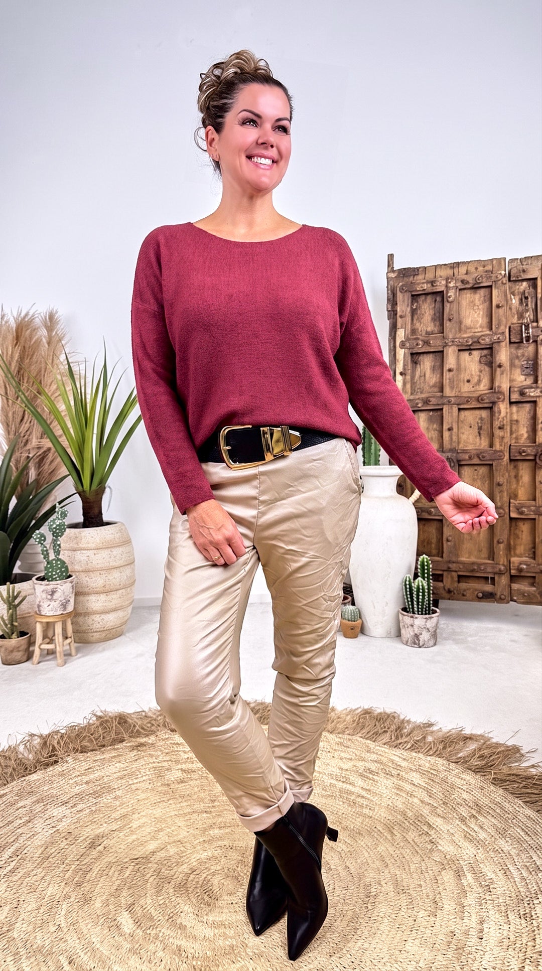 Strickpullover Plain *Bordeaux*